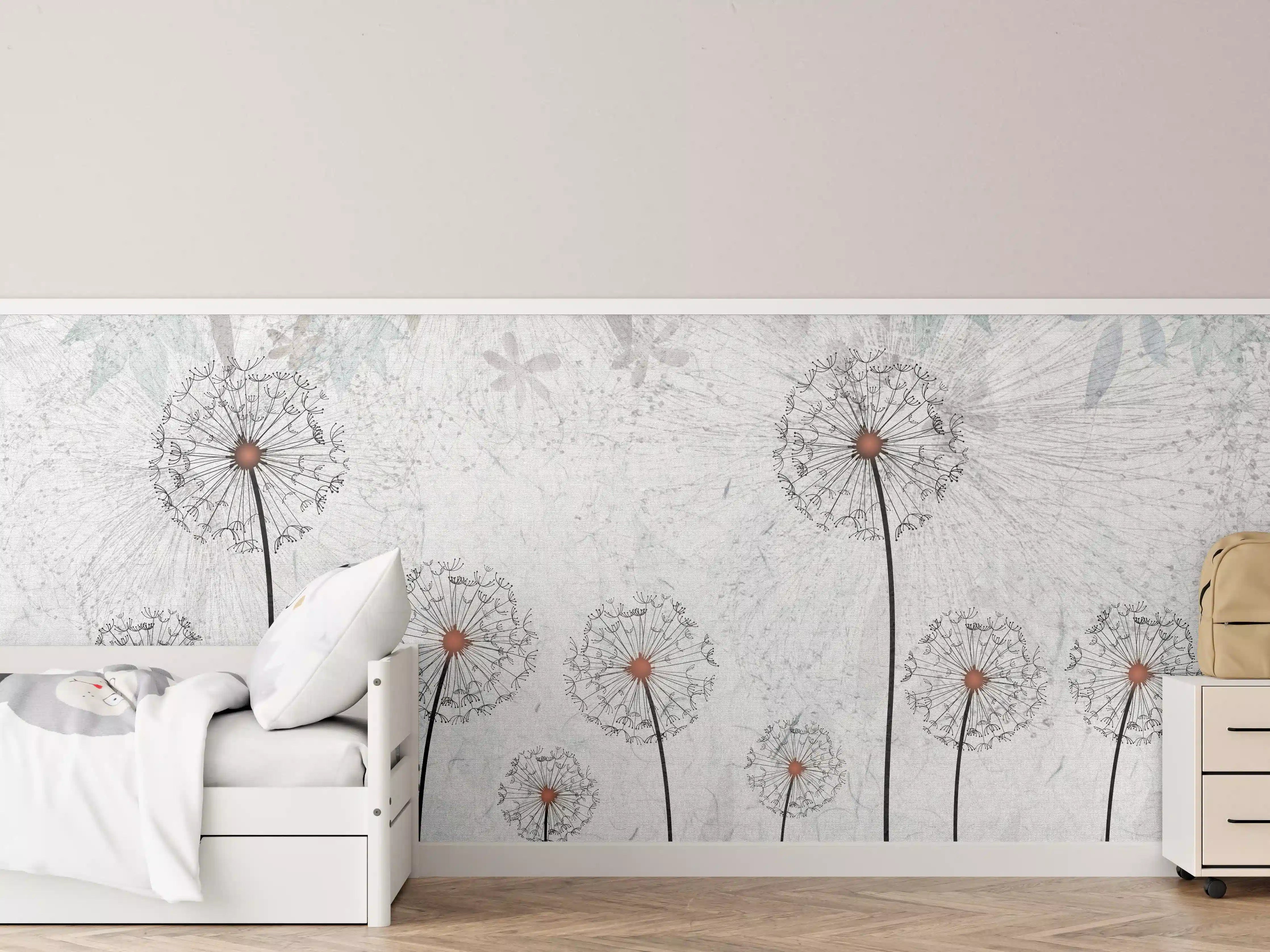 Kinderzimmer Wandgestaltung - Dekoratives Löwenzahn Gemälde