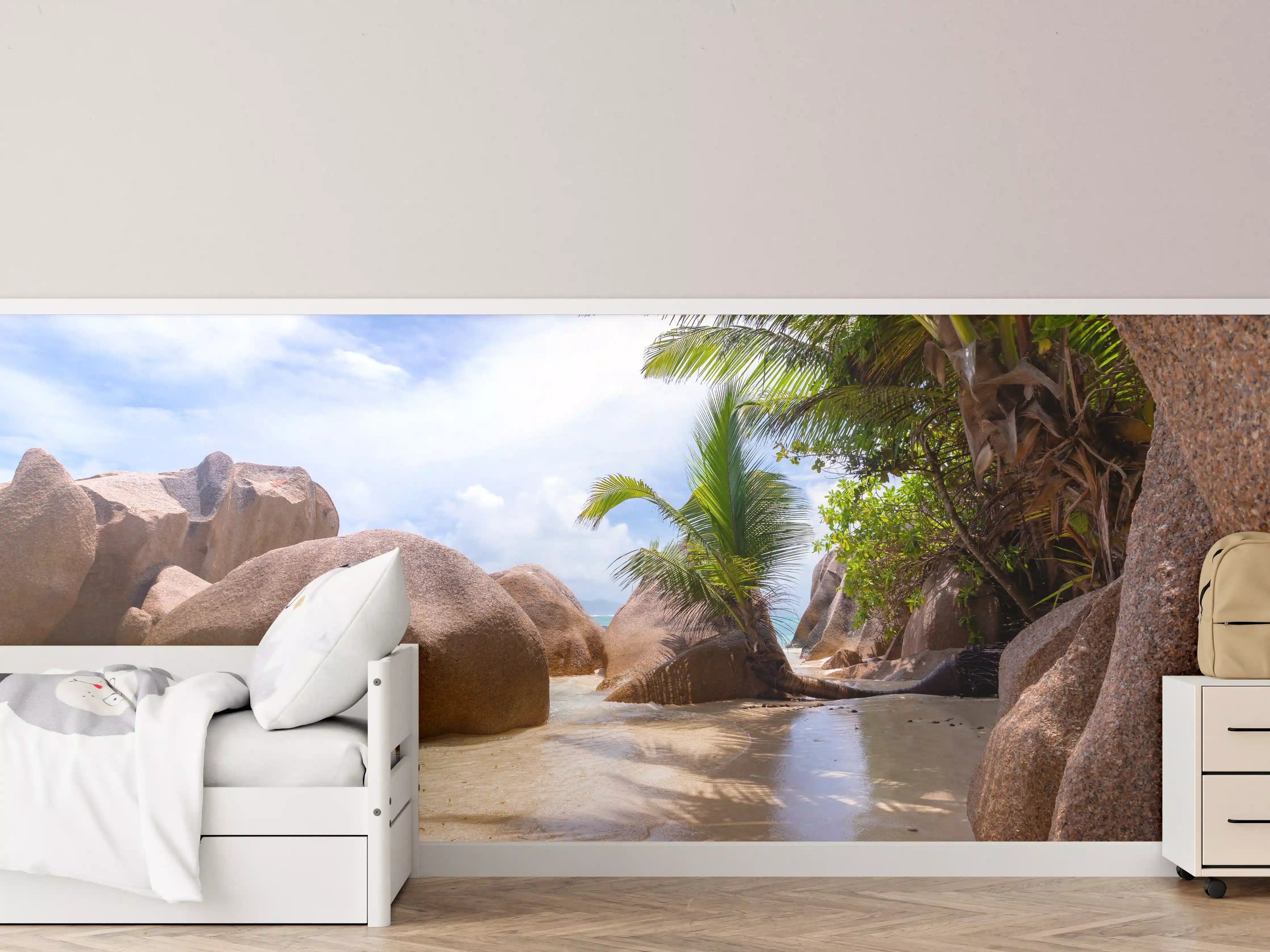 Kinderzimmer Wandgestaltung - Der Traumstrand - Anse Source d Argent