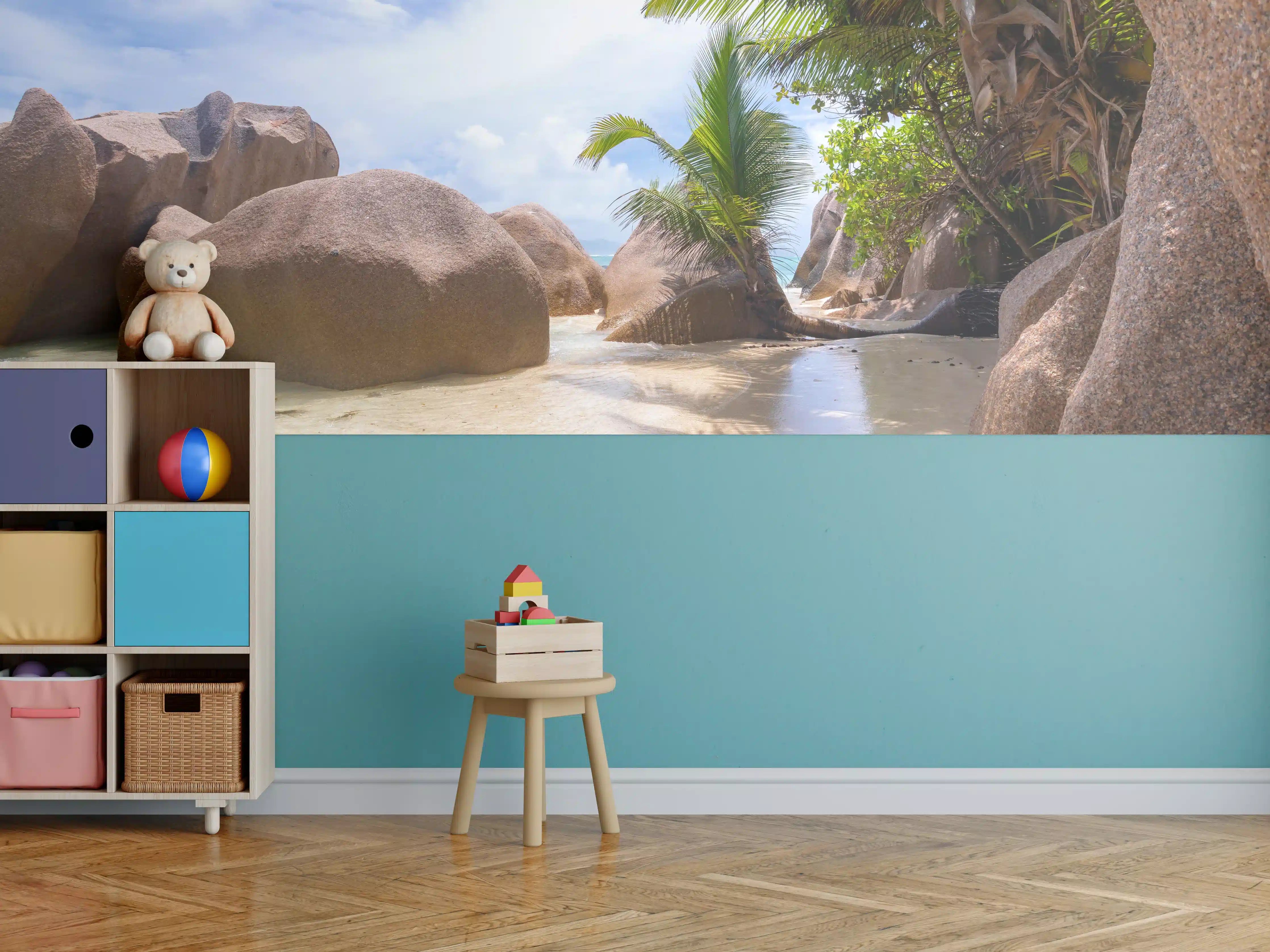 Kinderzimmer Wandgestaltung - Der Traumstrand - Anse Source d Argent