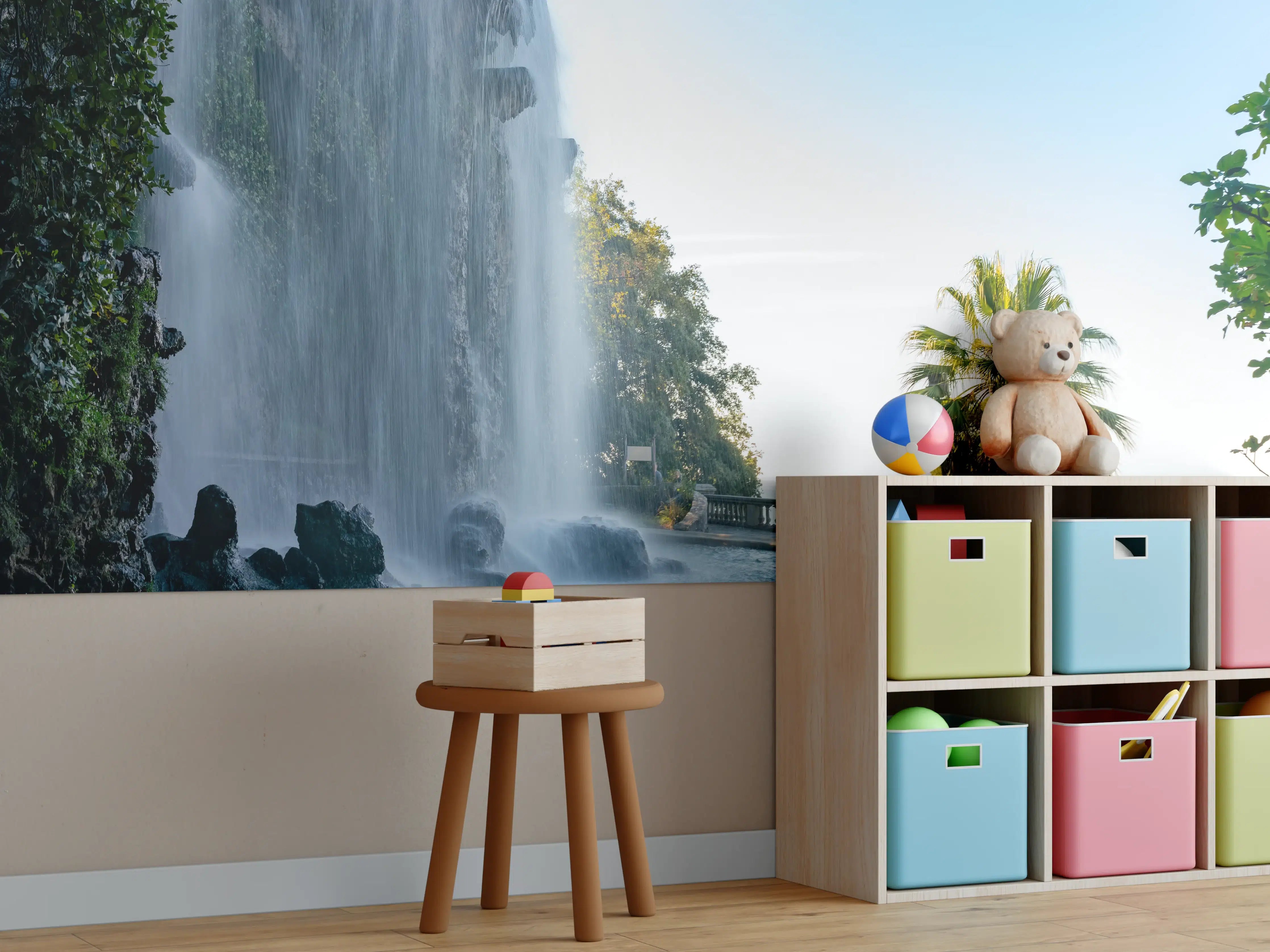 Kinderzimmer Wandgestaltung - Der Wasserfall Cascade Du Casteu in Castel Hill