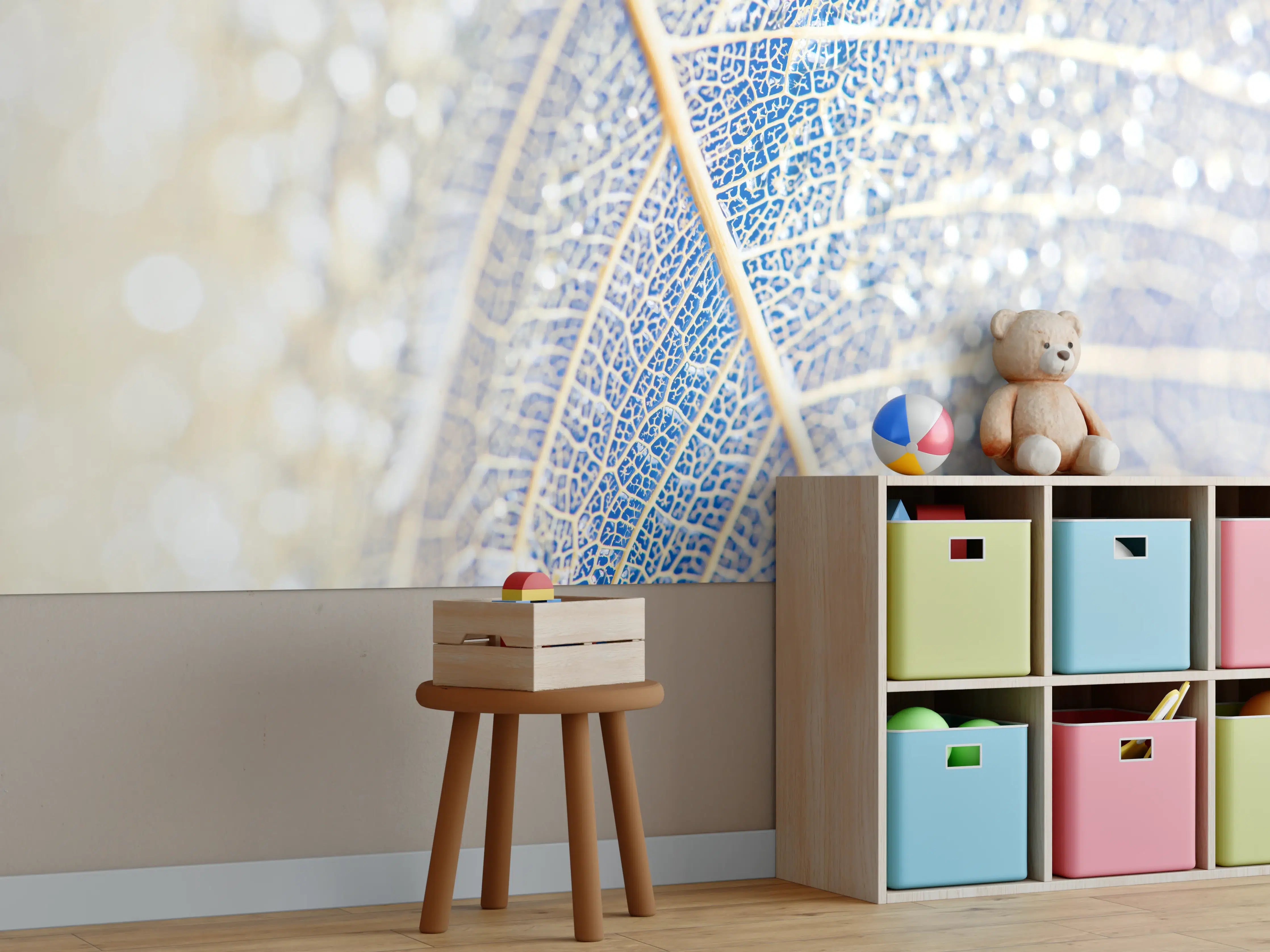 Kinderzimmer Wandgestaltung - Detaillierte Blattstruktur Makro