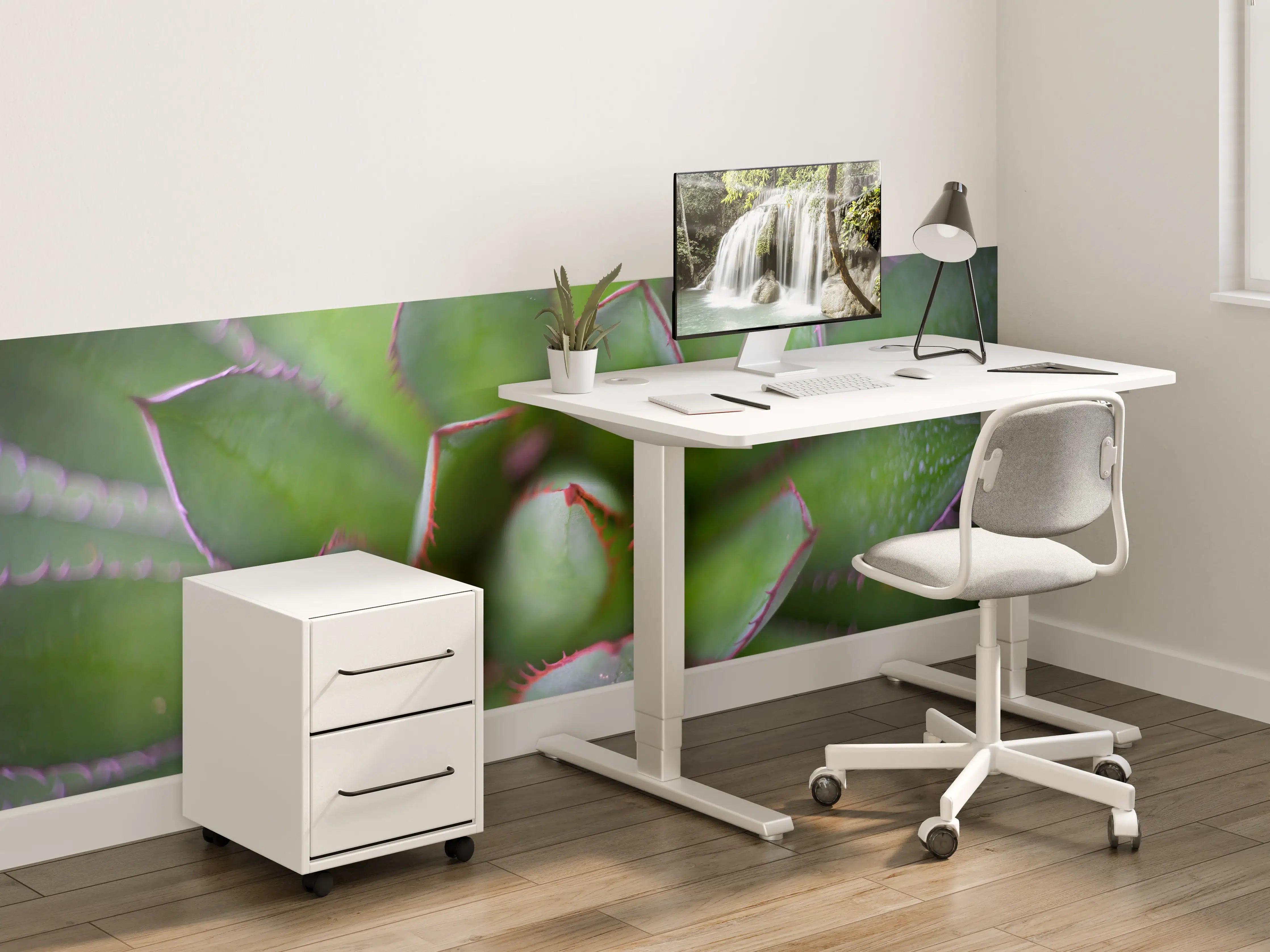 Kinderzimmer Wandgestaltung - Detailreiche Grüne Agave Pflanze