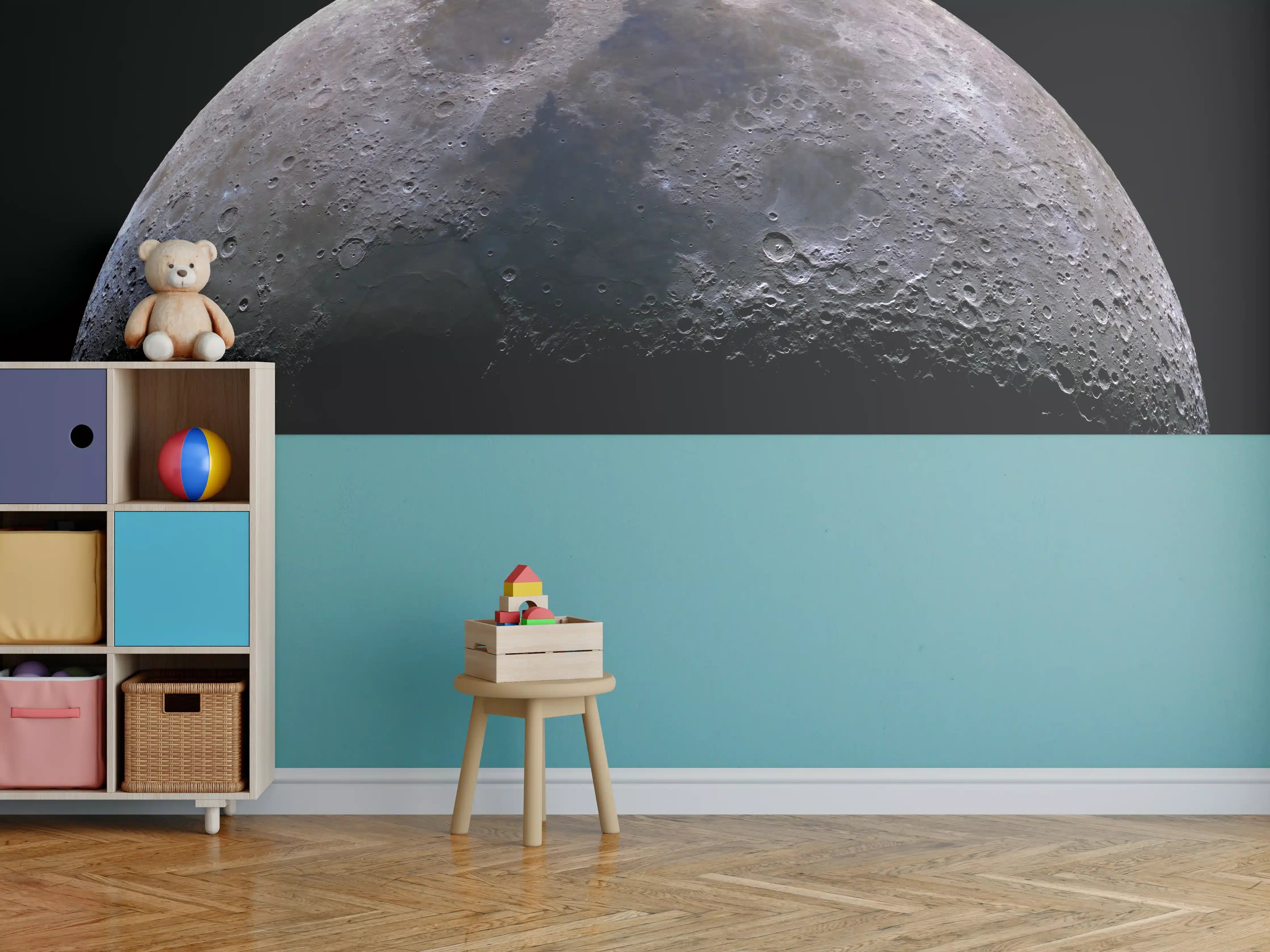 Kinderzimmer Wandgestaltung - Detailreiches Bild einer Mondsichel