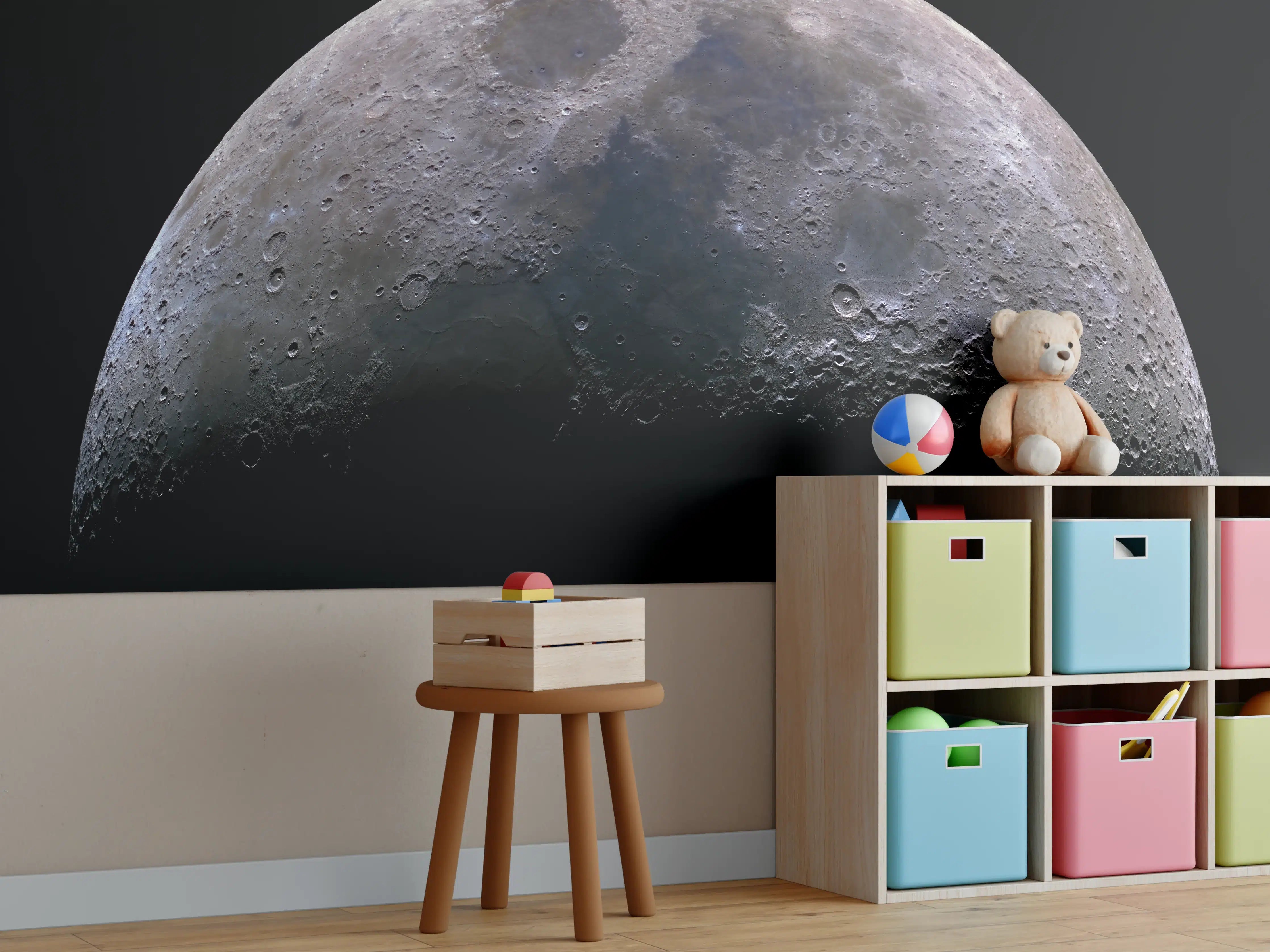 Kinderzimmer Wandgestaltung - Detailreiches Bild einer Mondsichel