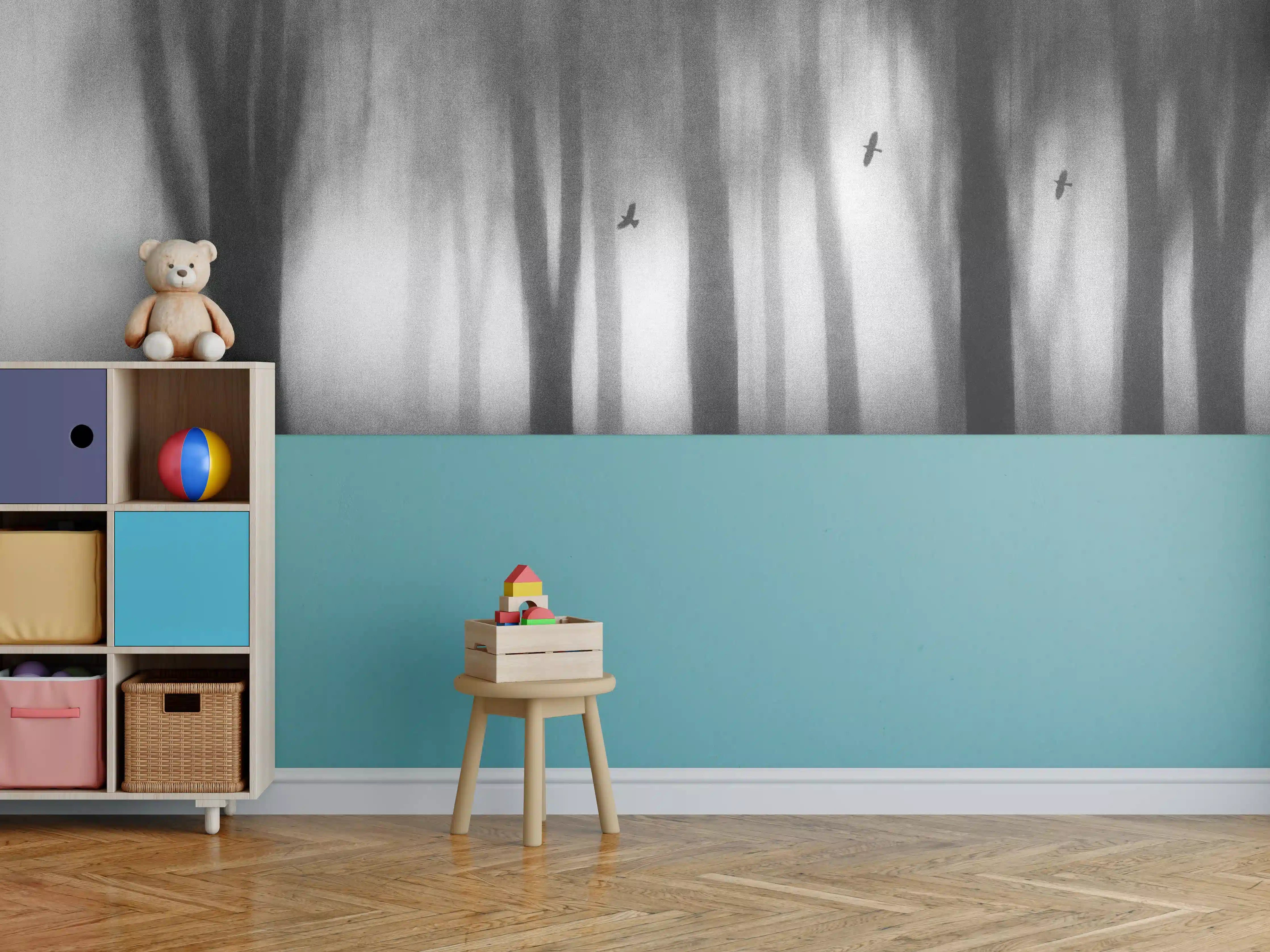 Kinderzimmer Wandgestaltung - Dichter Nebel