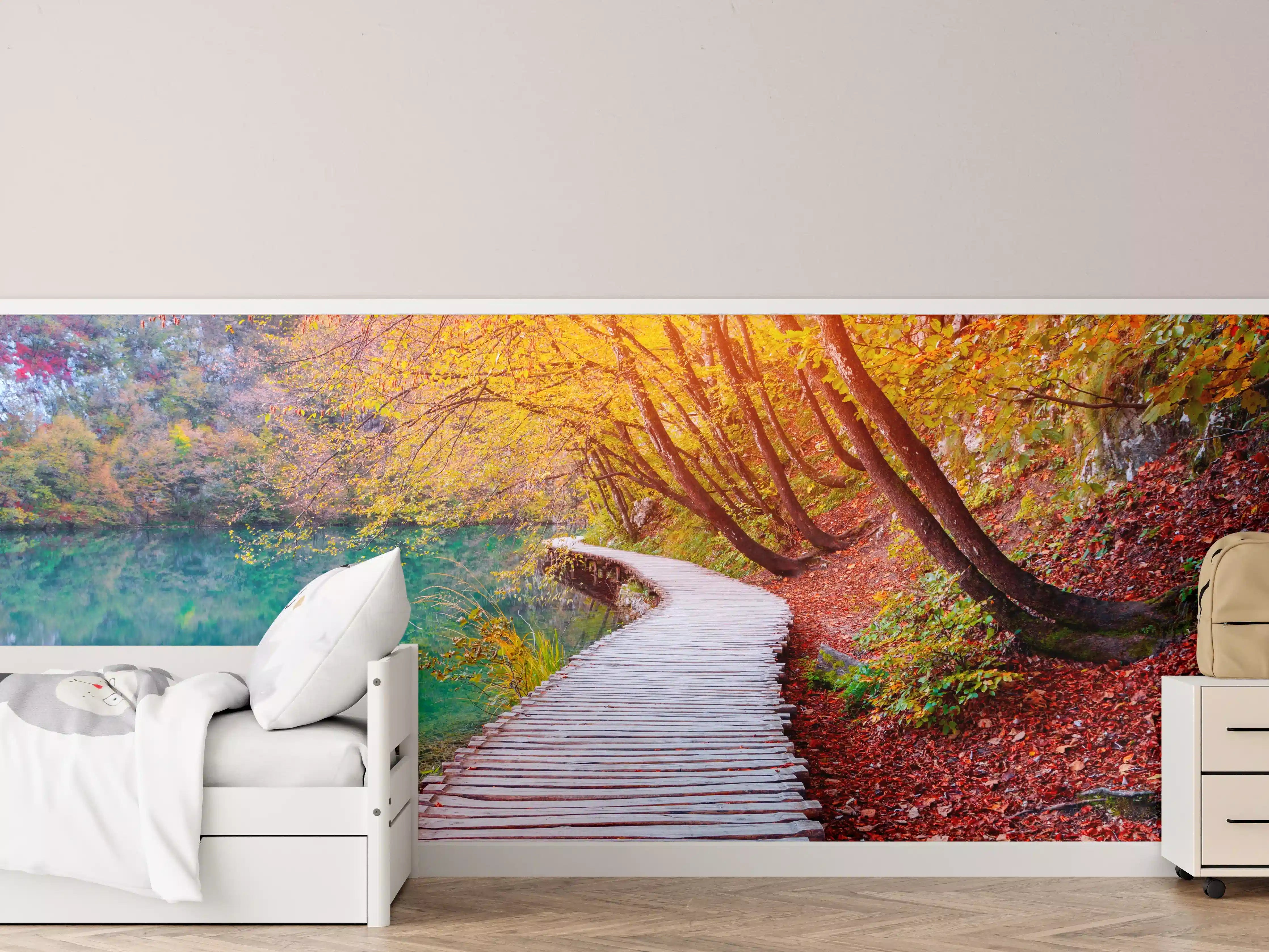 Kinderzimmer Wandgestaltung - Die berühmten Plitvicer Seen im Herbst