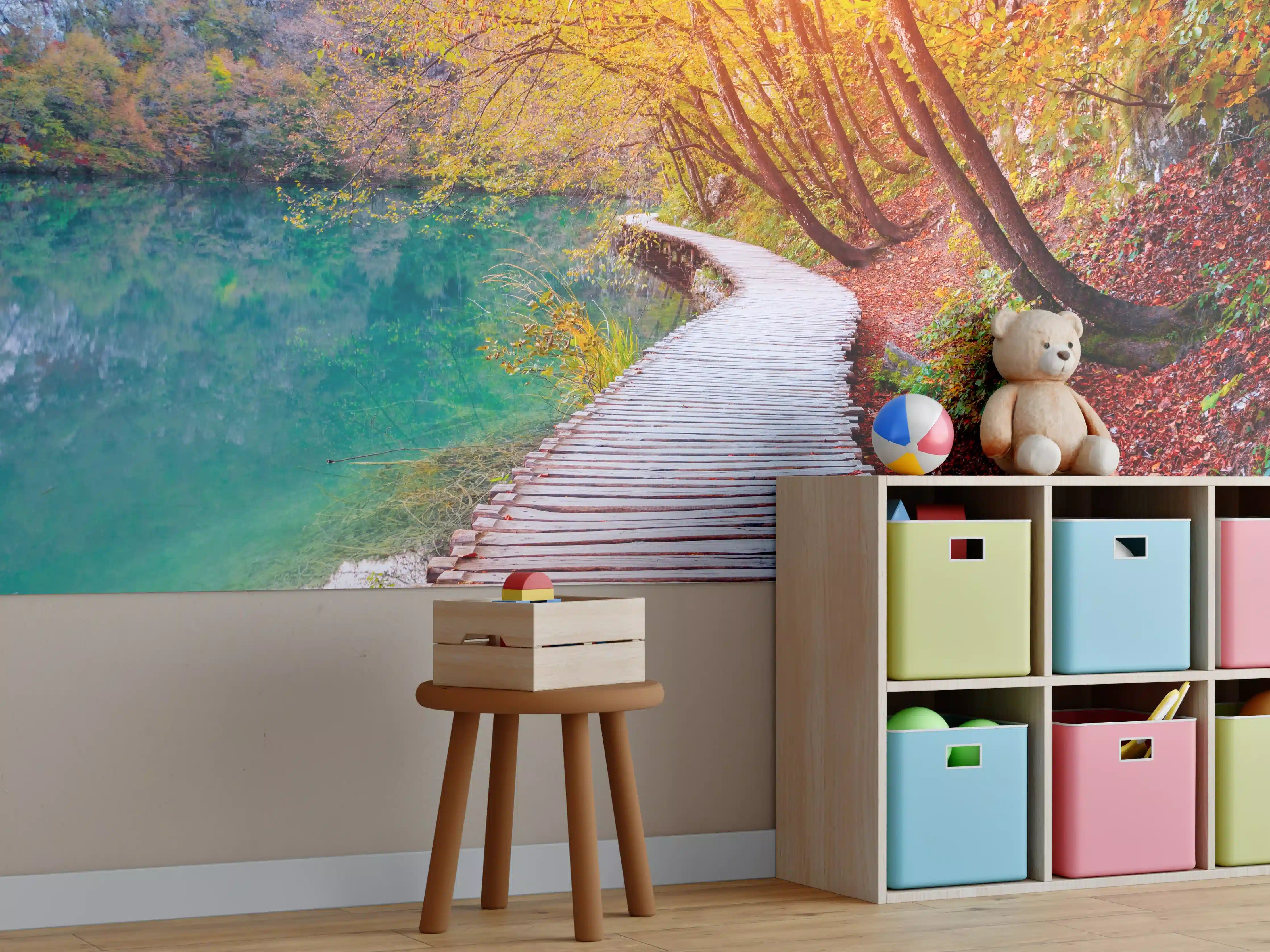 Kinderzimmer Wandgestaltung - Die berühmten Plitvicer Seen im Herbst