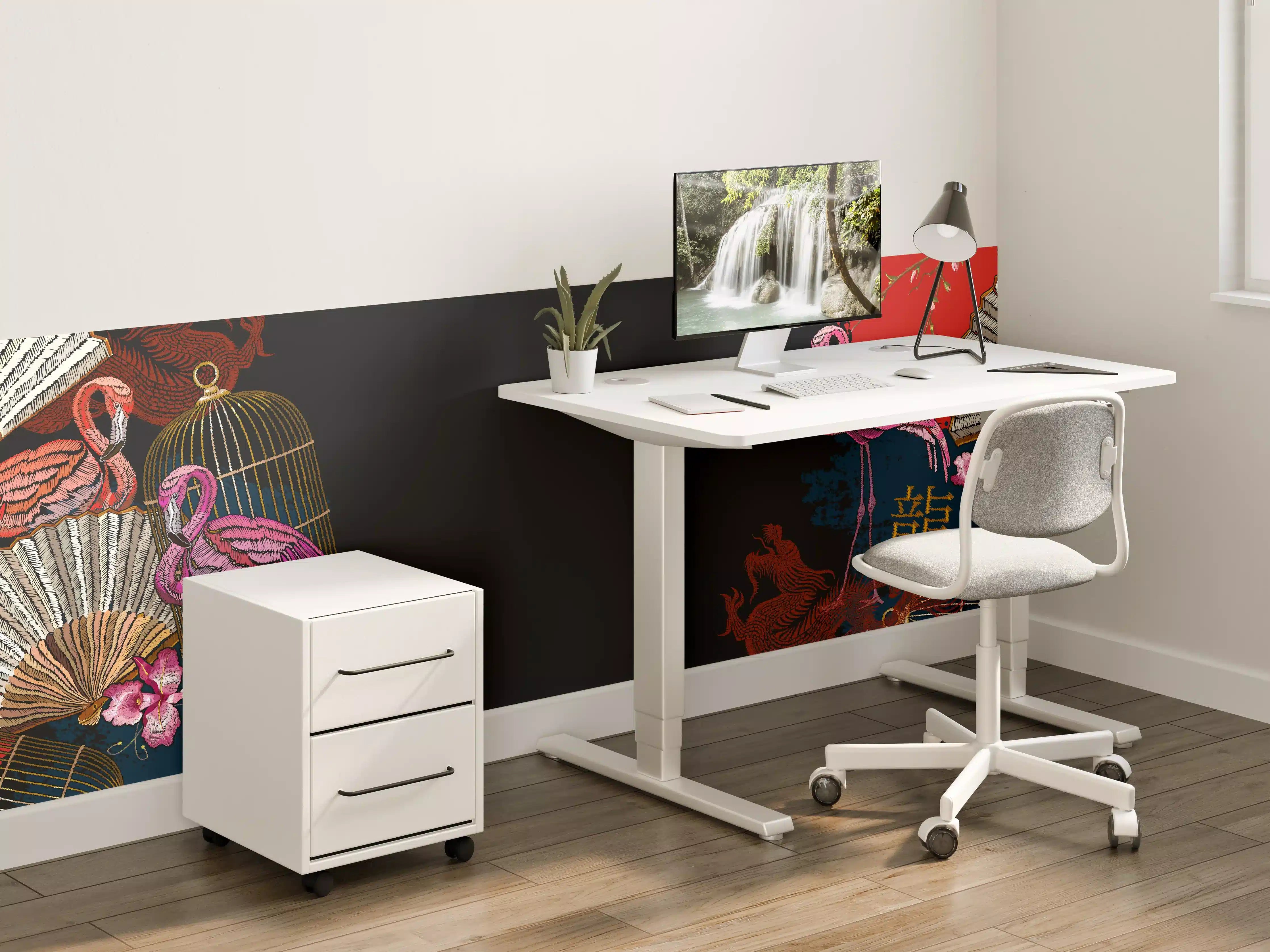 Kinderzimmer Wandgestaltung - Drachen & Flamigos - Stickmuster