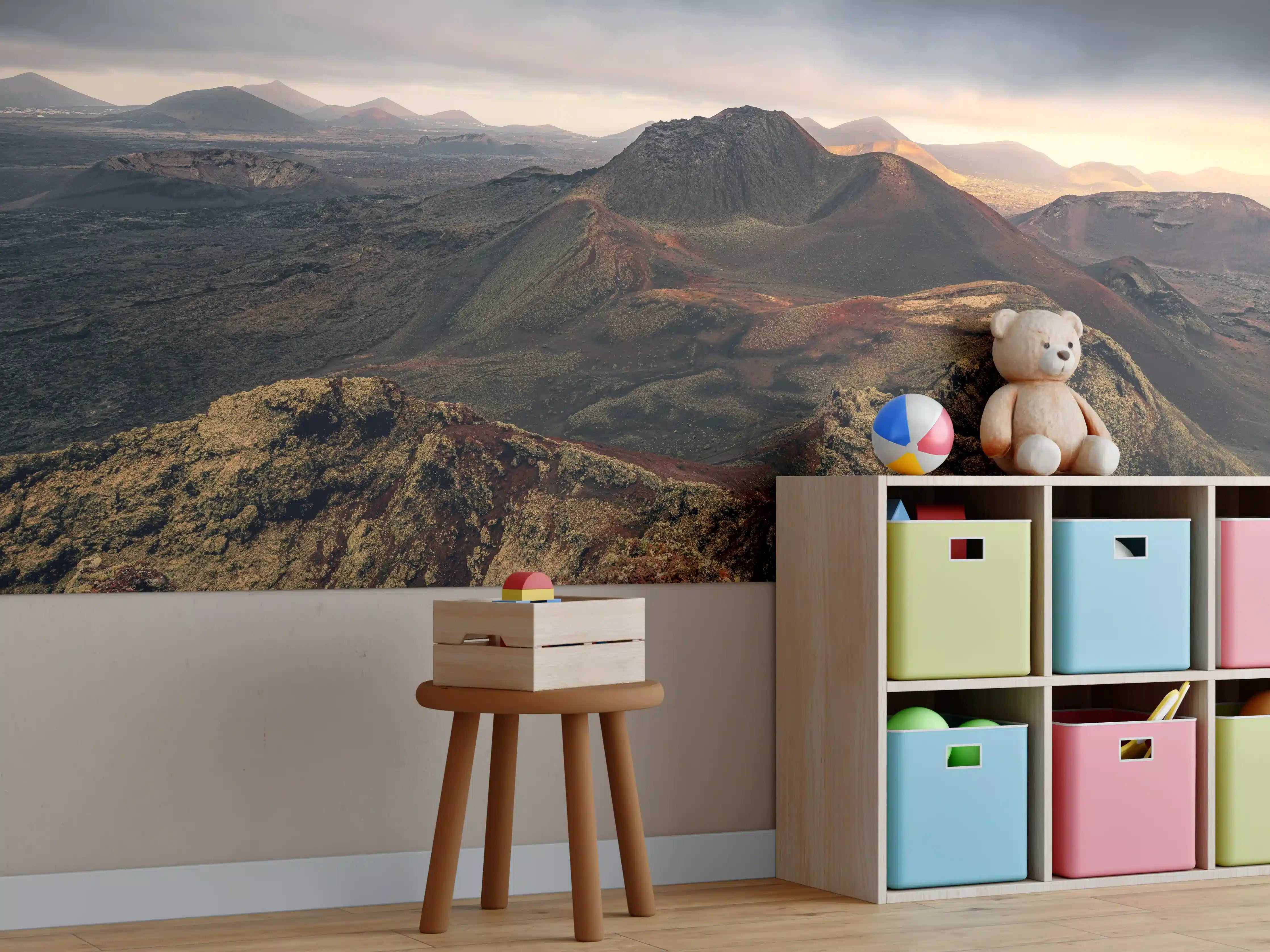 Kinderzimmer Wandgestaltung - Dramatische Vulkan-Landschaft Lanzarote