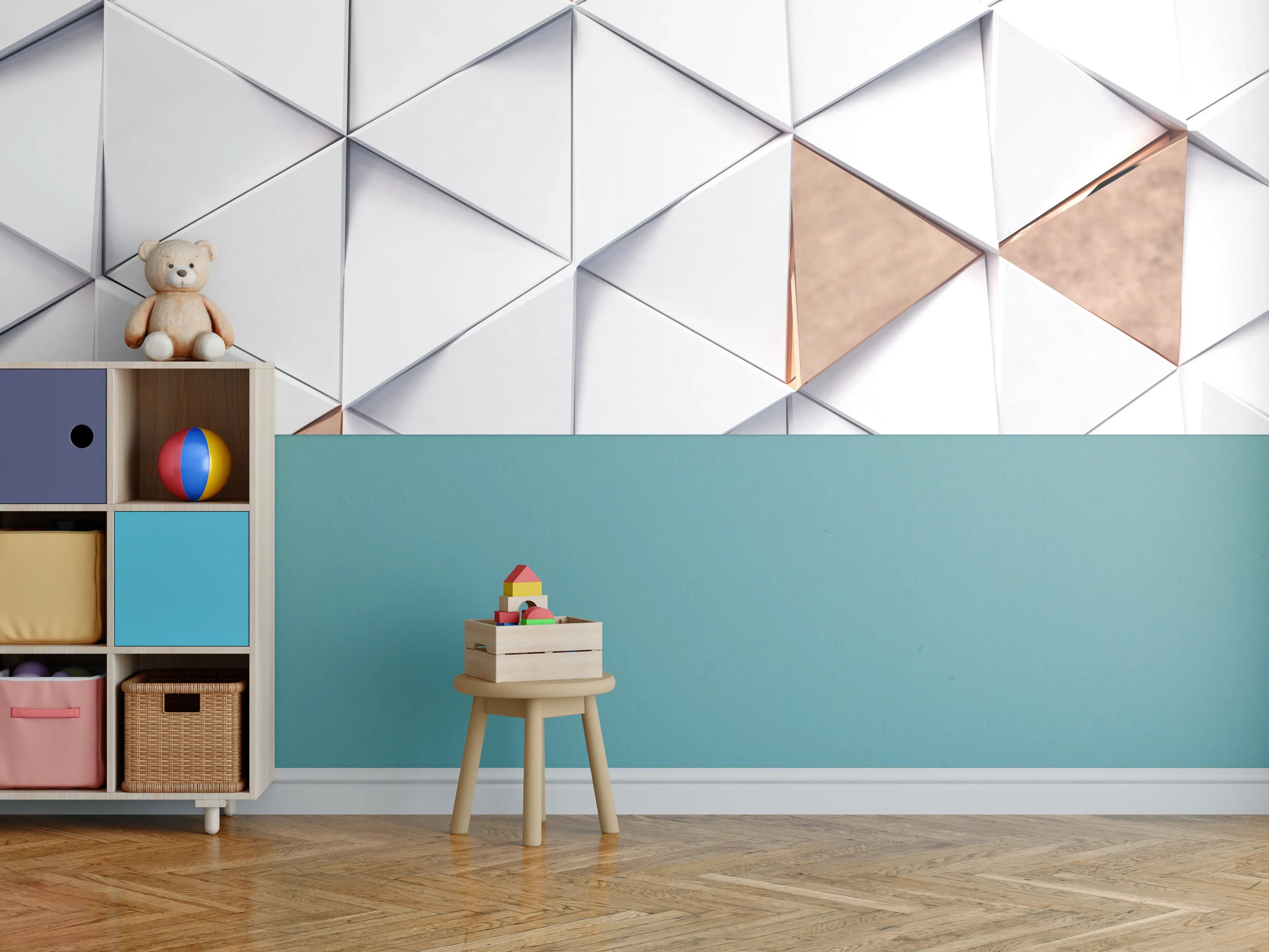 Kinderzimmer Wandgestaltung - Dreieckiger Luxus Hintergrund