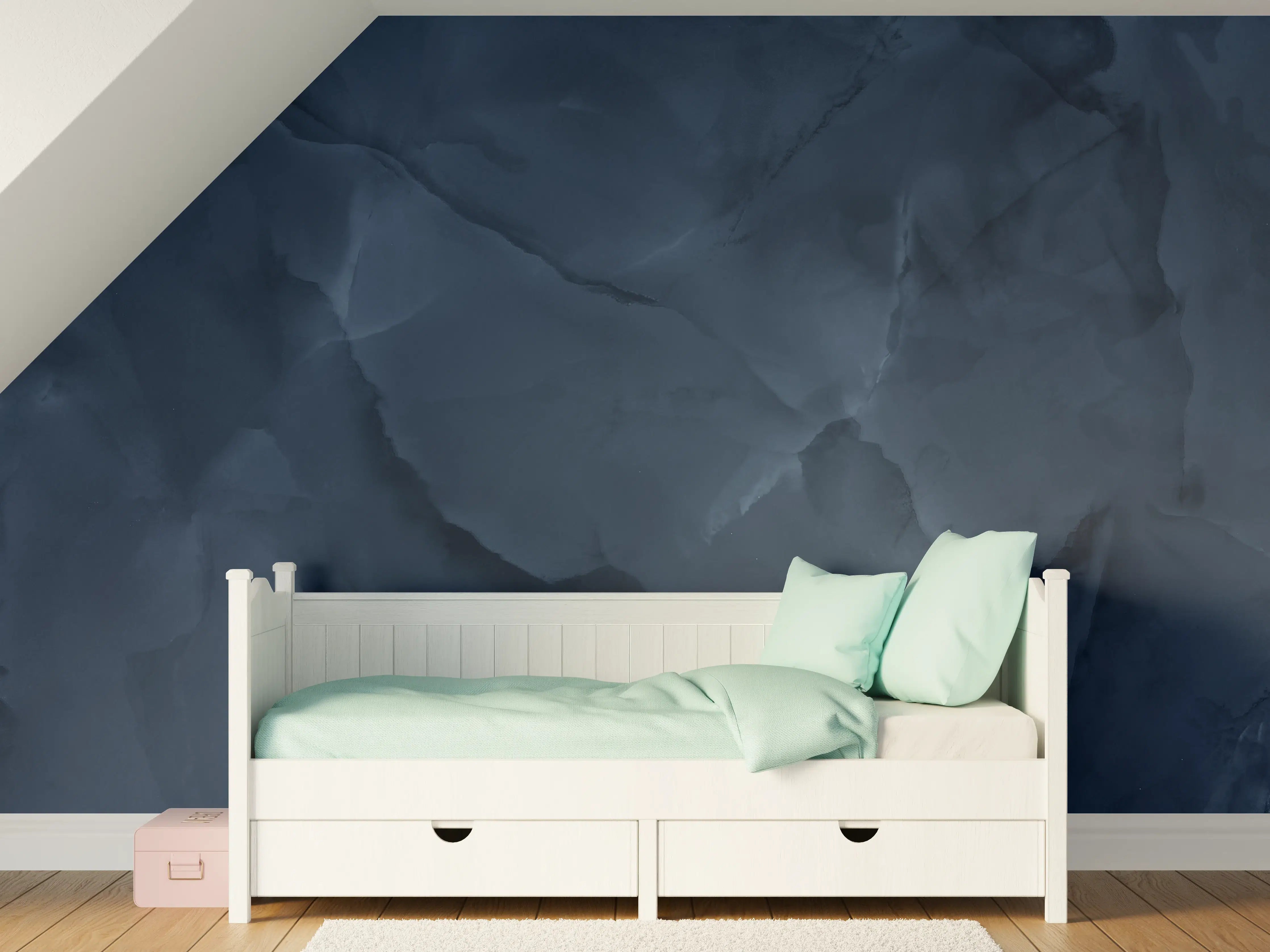 Kinderzimmer Wandgestaltung - Dunkelblauer Onyx-Marmor
