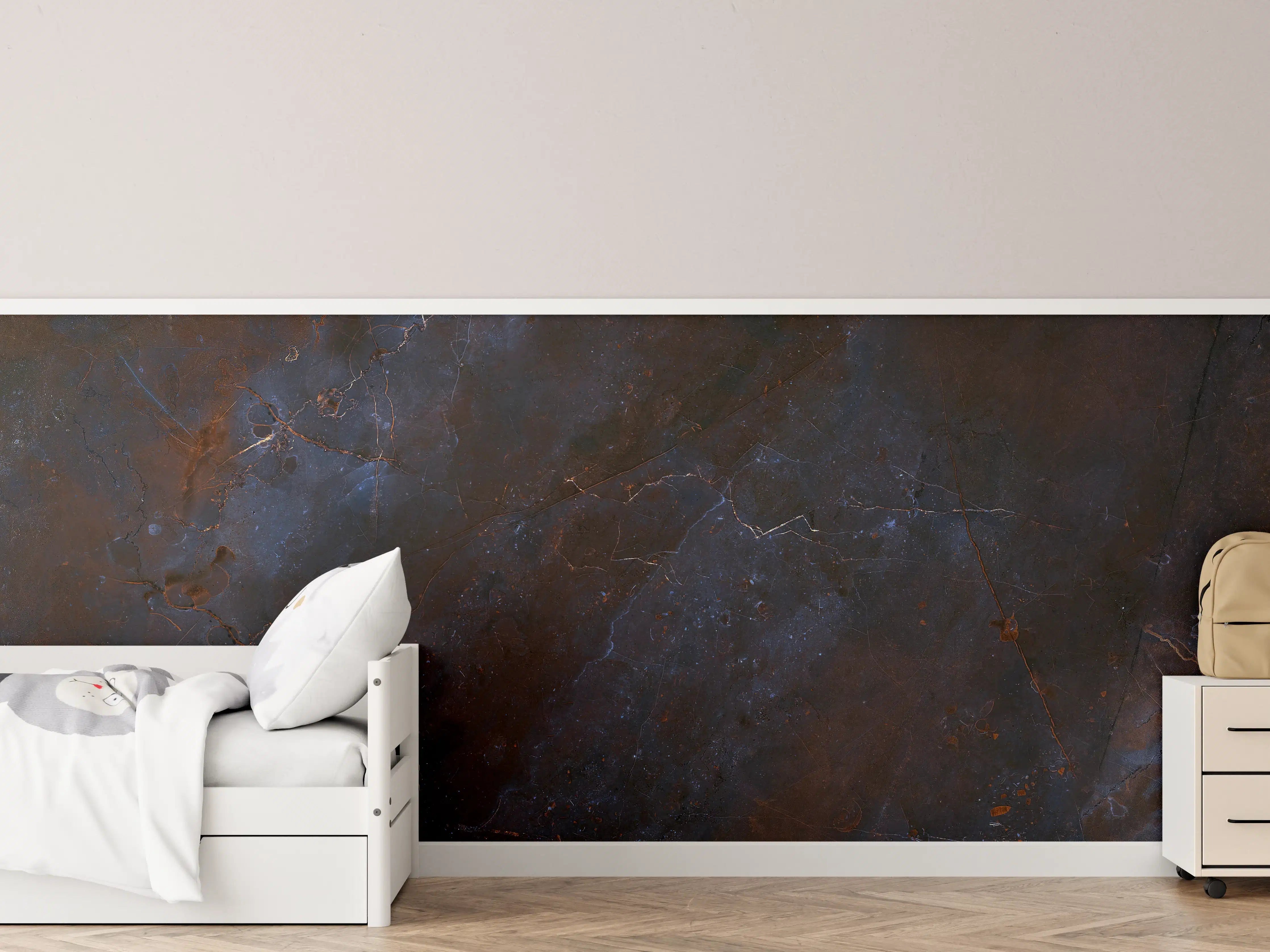 Kinderzimmer Wandgestaltung - Dunkelblauer schwarzer Schiefermarmor