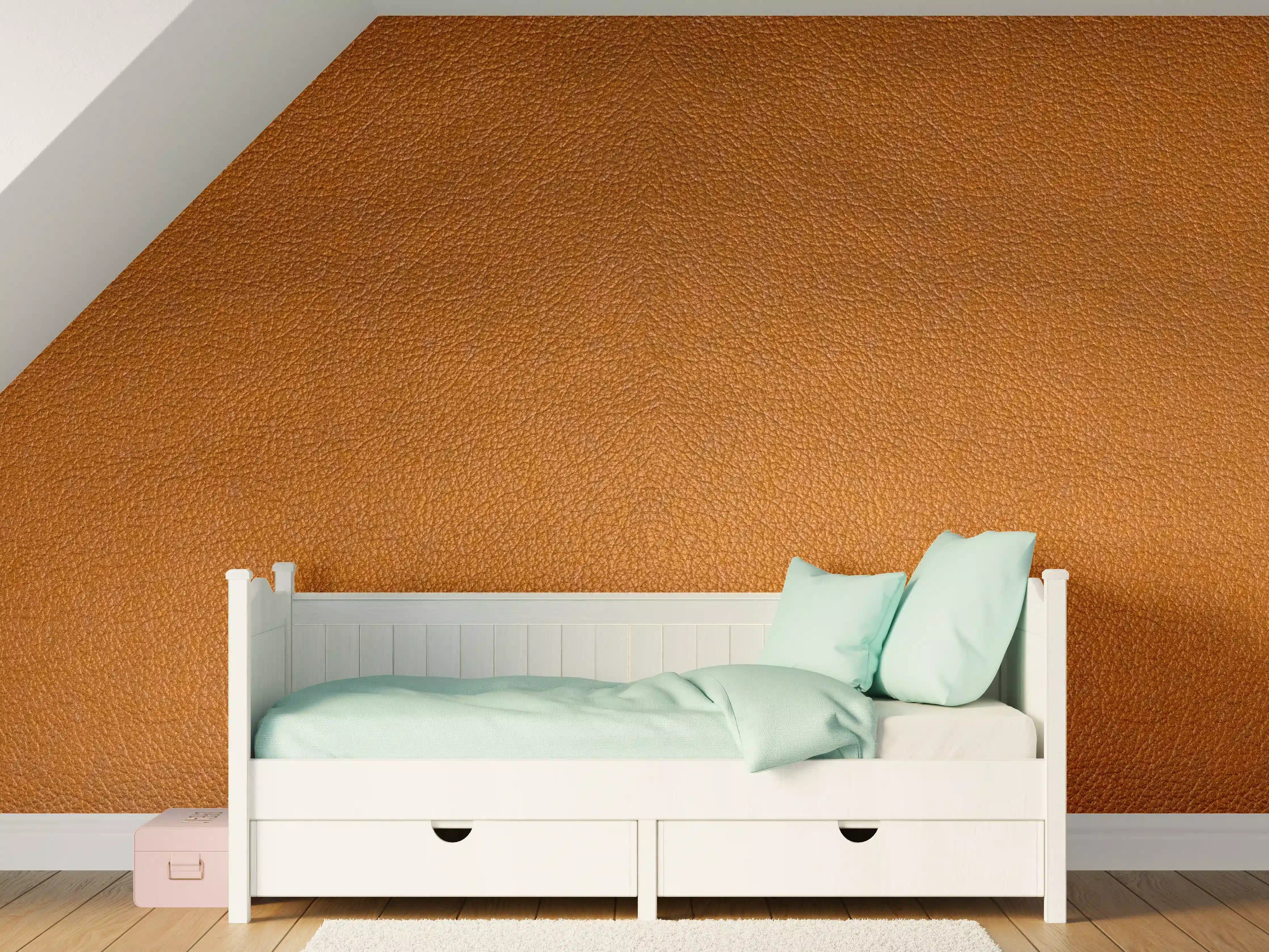 Kinderzimmer Wandgestaltung - Dunkelbraune Leder Textur