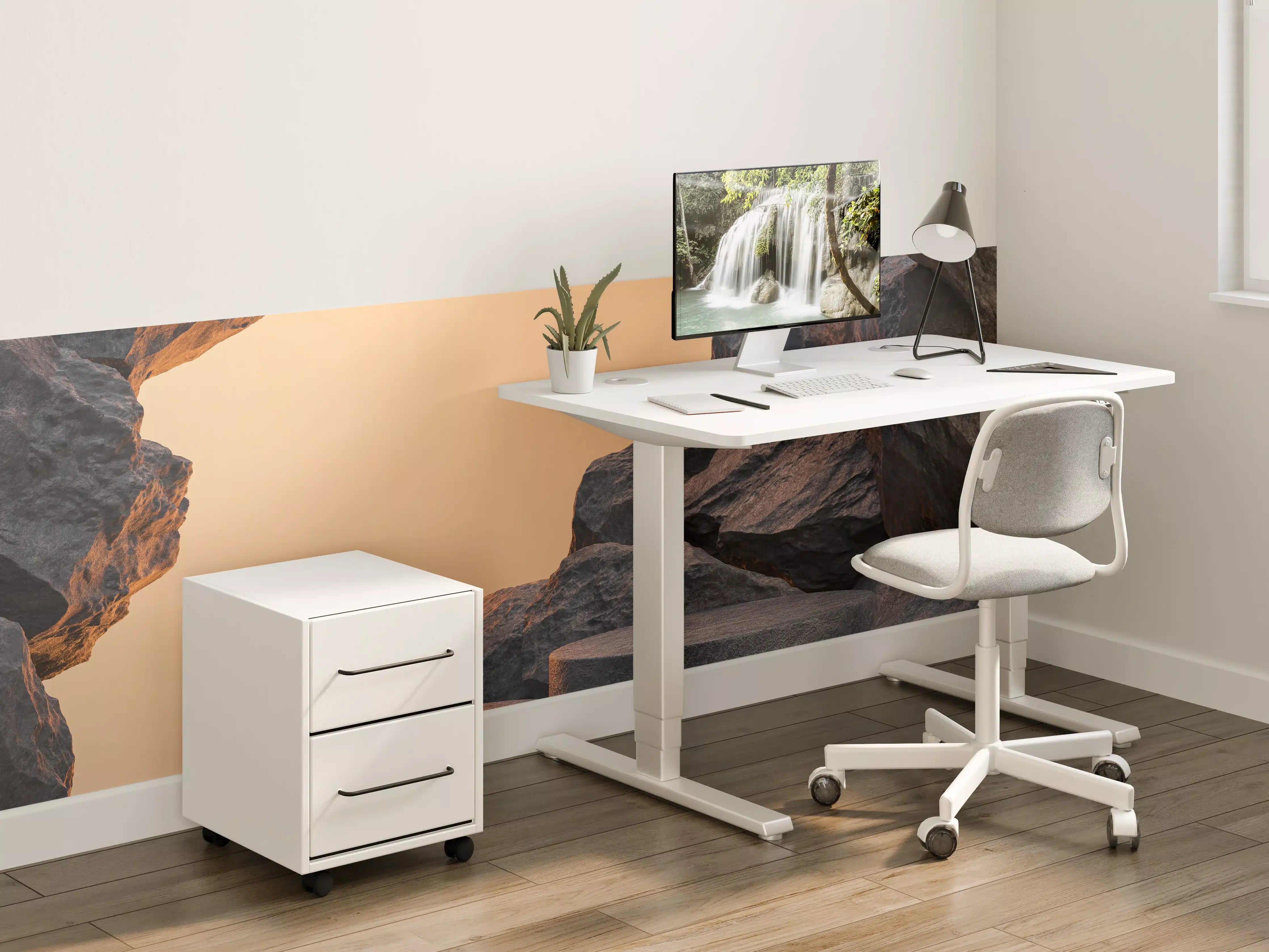 Kinderzimmer Wandgestaltung - Dunkle Felsenlandschaft bei Sonnenuntergang