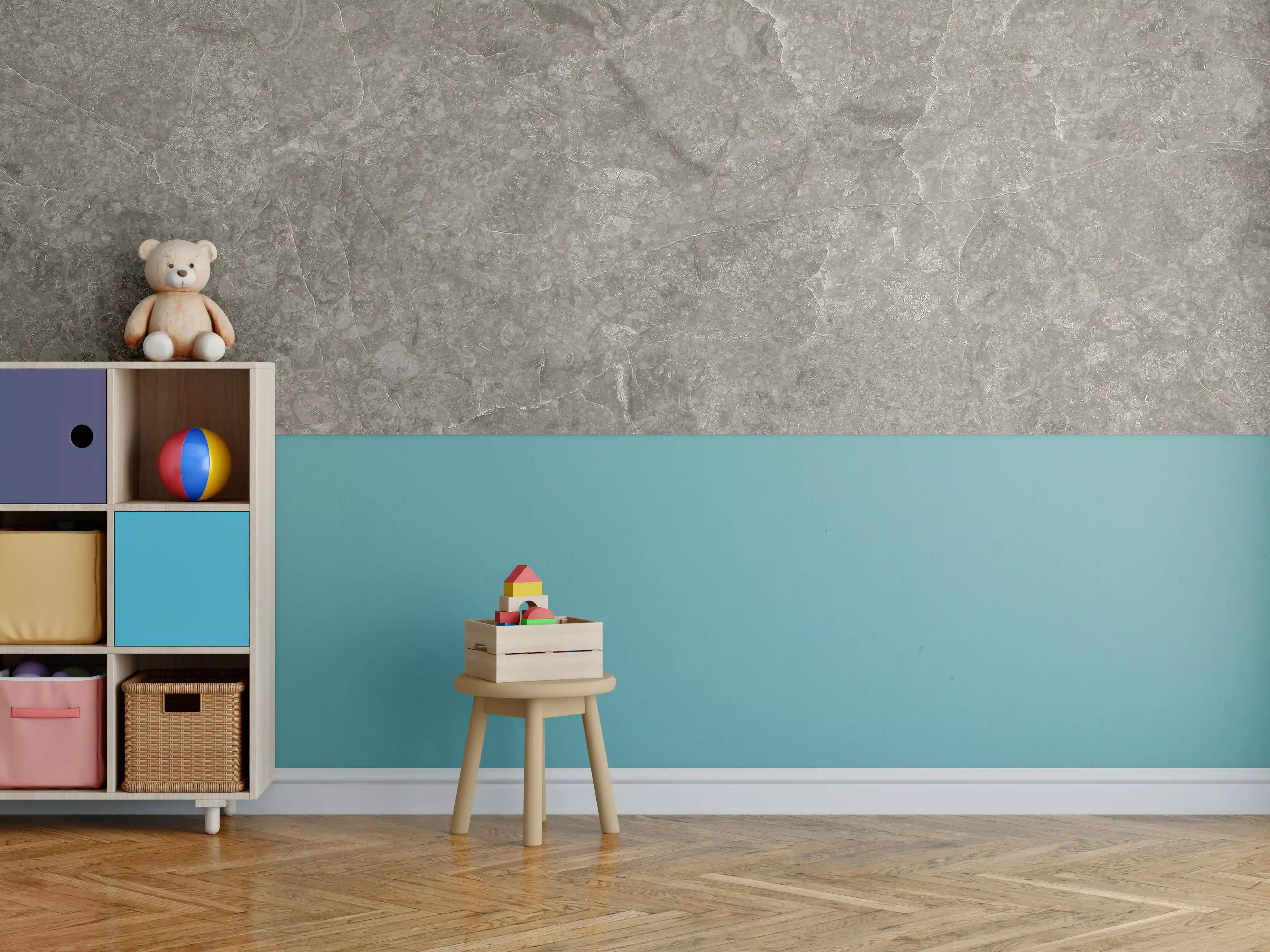 Kinderzimmer Wandgestaltung - Dunkle Marmor Stein Textur