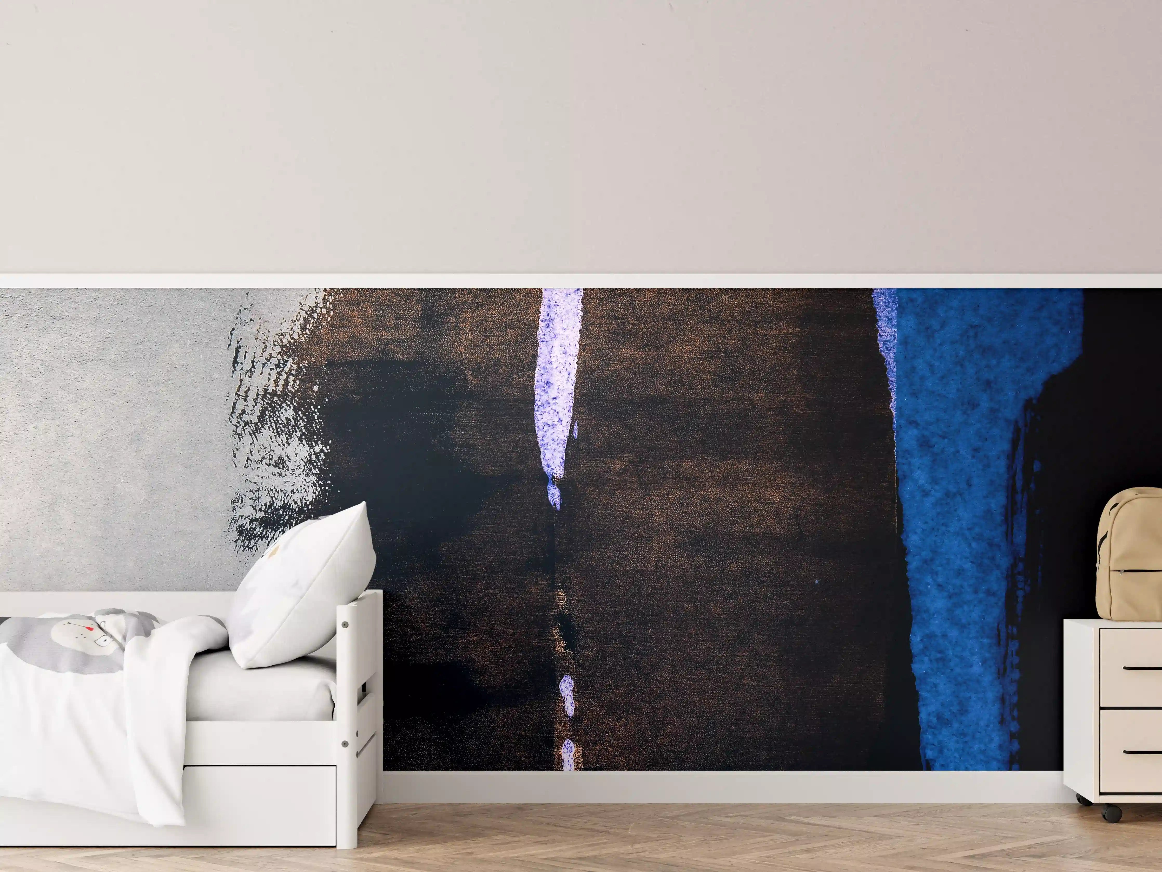 Kinderzimmer Wandgestaltung - Dunkle Reflexion Abstrakte Kunst