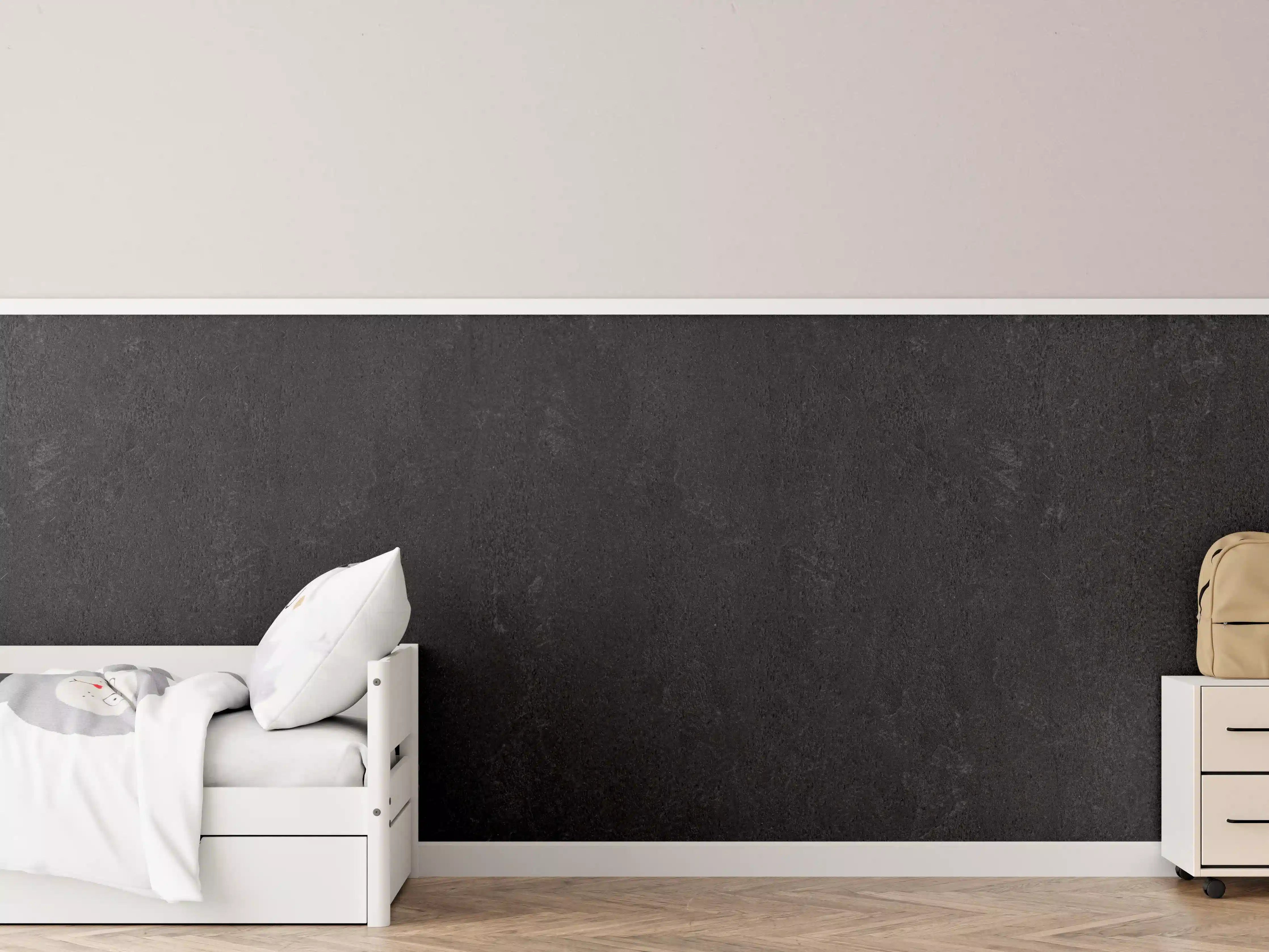 Kinderzimmer Wandgestaltung - Dunkle Textur in Schwarz