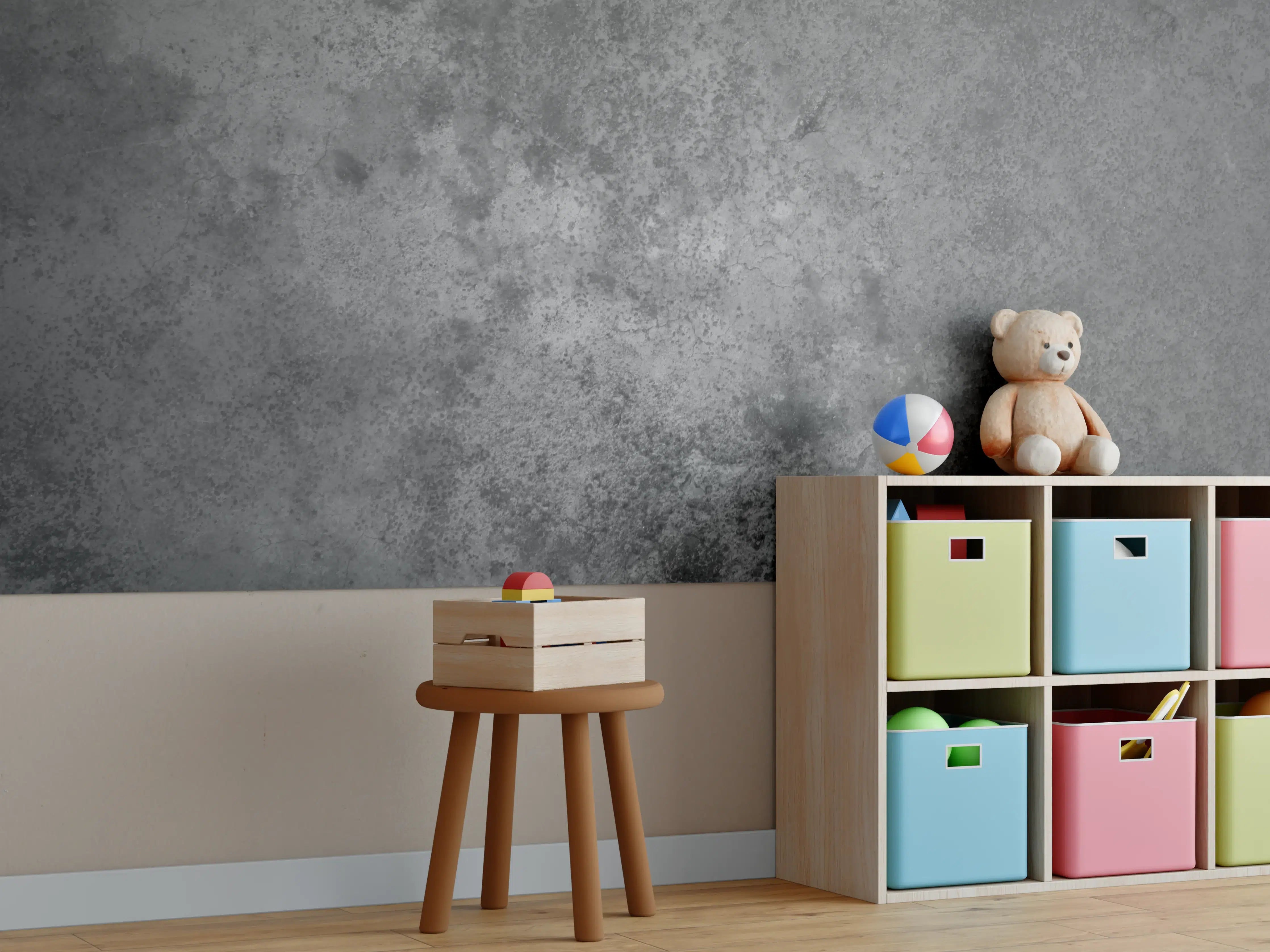 Kinderzimmer Wandgestaltung - Dunkle alte Zementwand