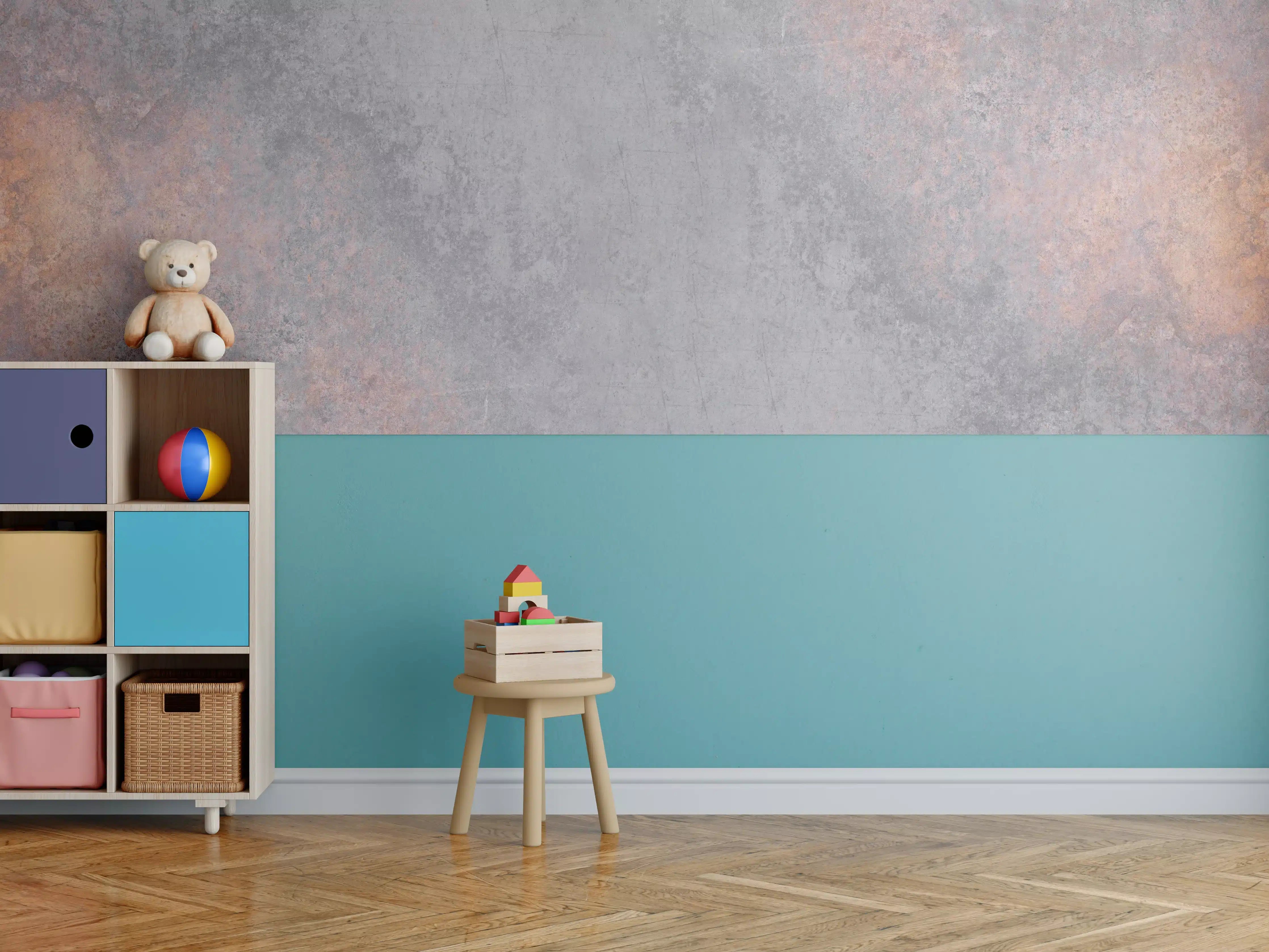 Kinderzimmer Wandgestaltung - Dunklen Metall Steinhintergrund