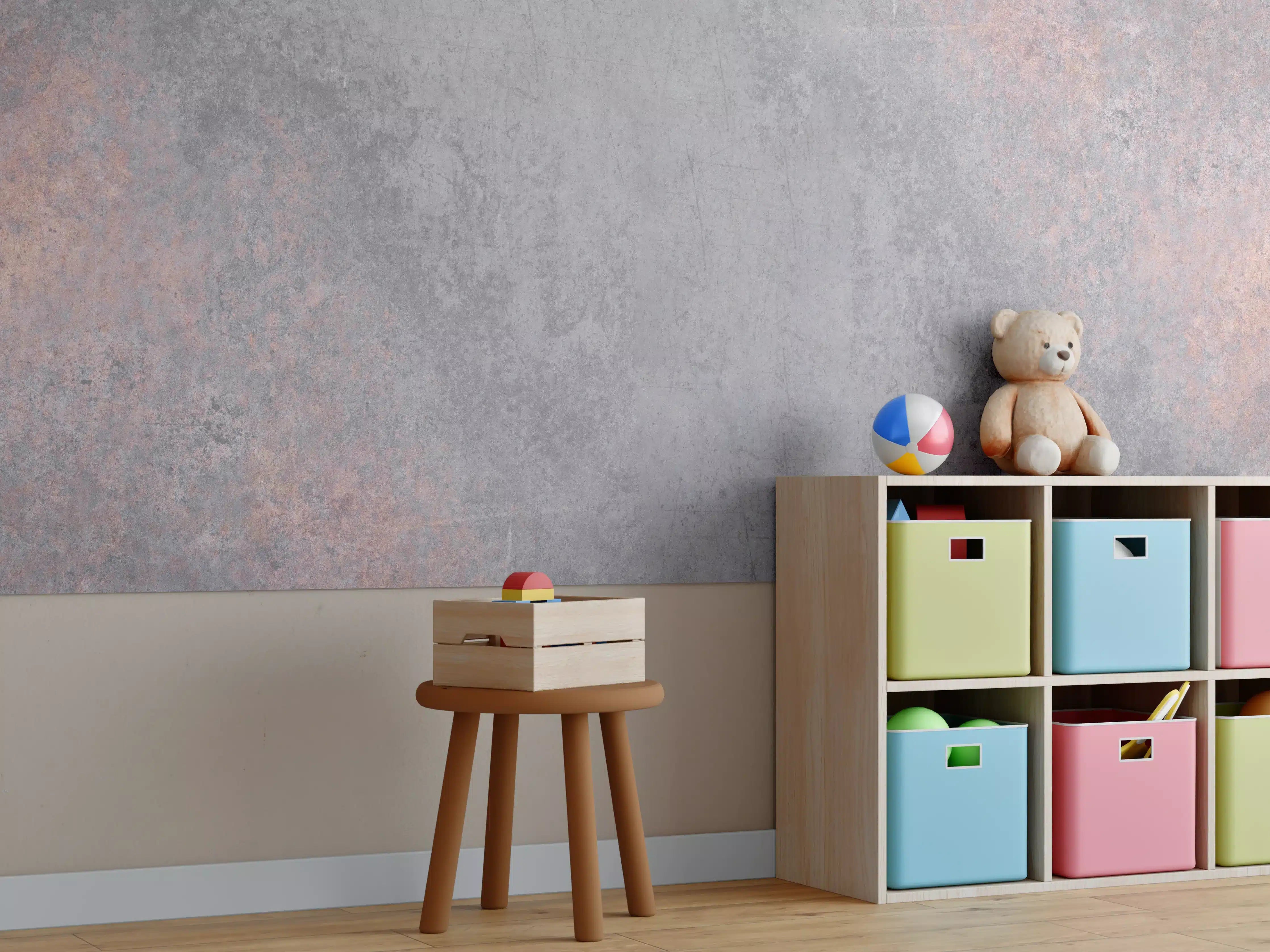 Kinderzimmer Wandgestaltung - Dunklen Metall Steinhintergrund