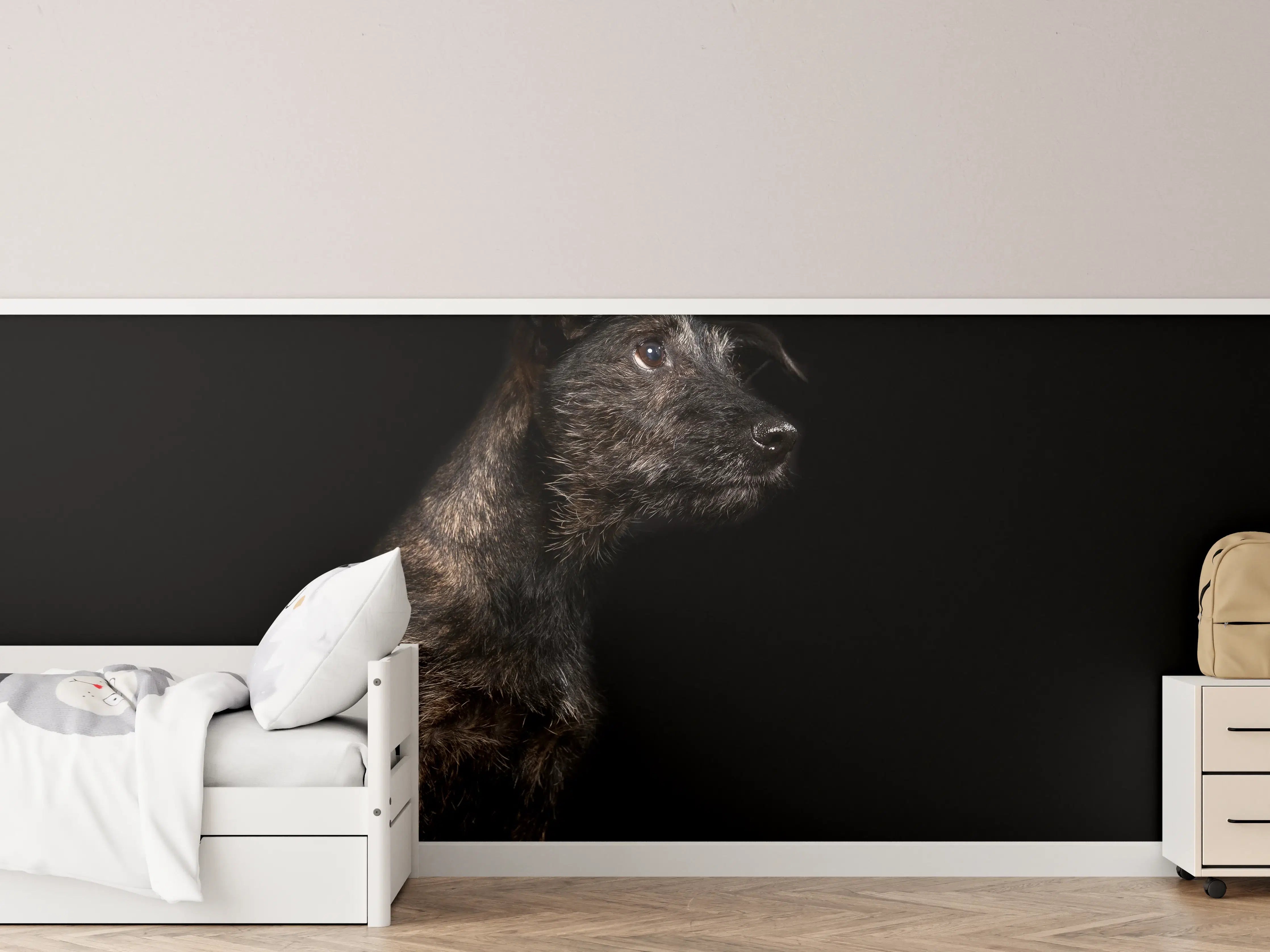 Kinderzimmer Wandgestaltung - Dunkler Cairn Terrier Hund