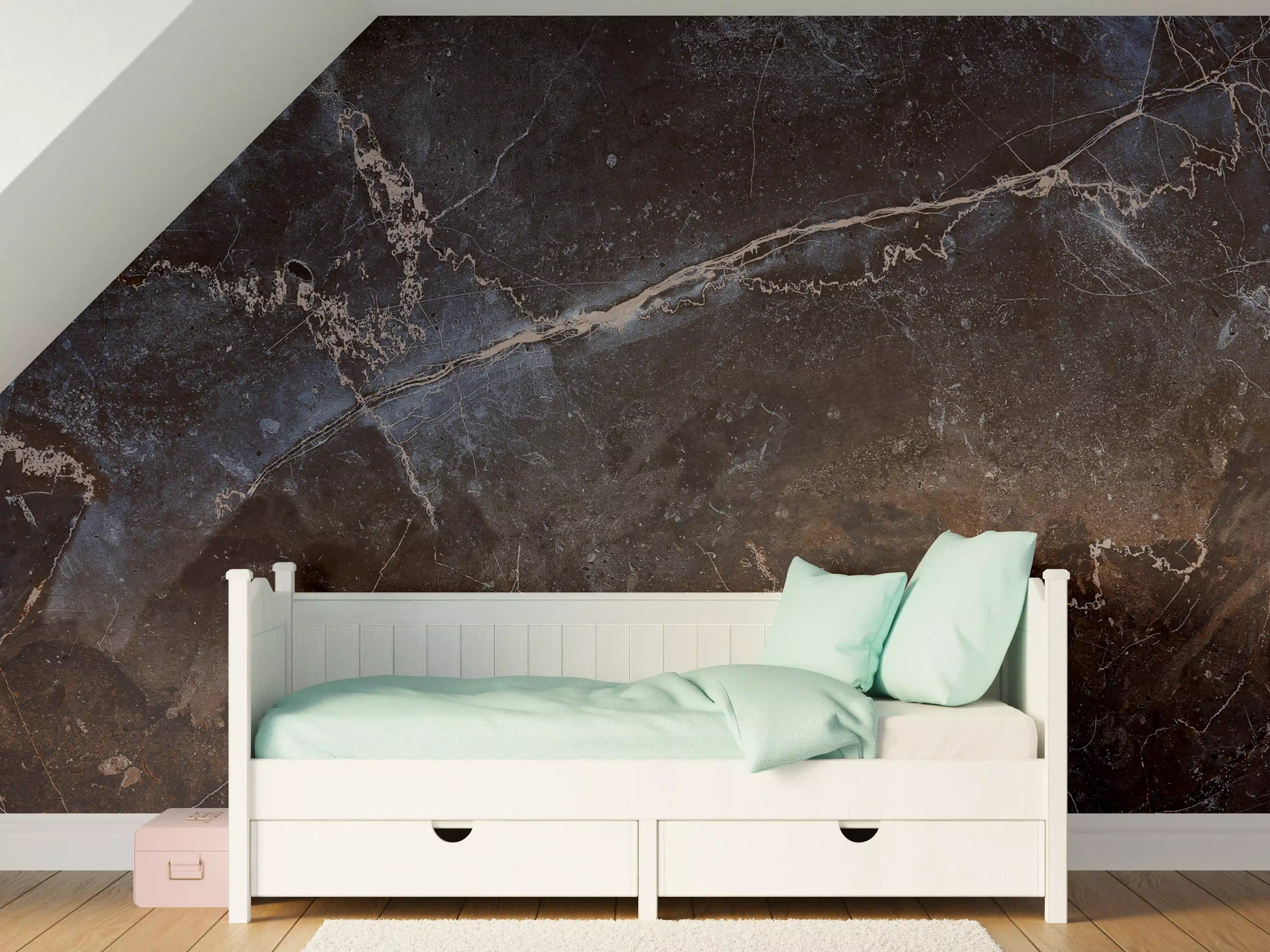 Kinderzimmer Wandgestaltung - Dunkler Marmor