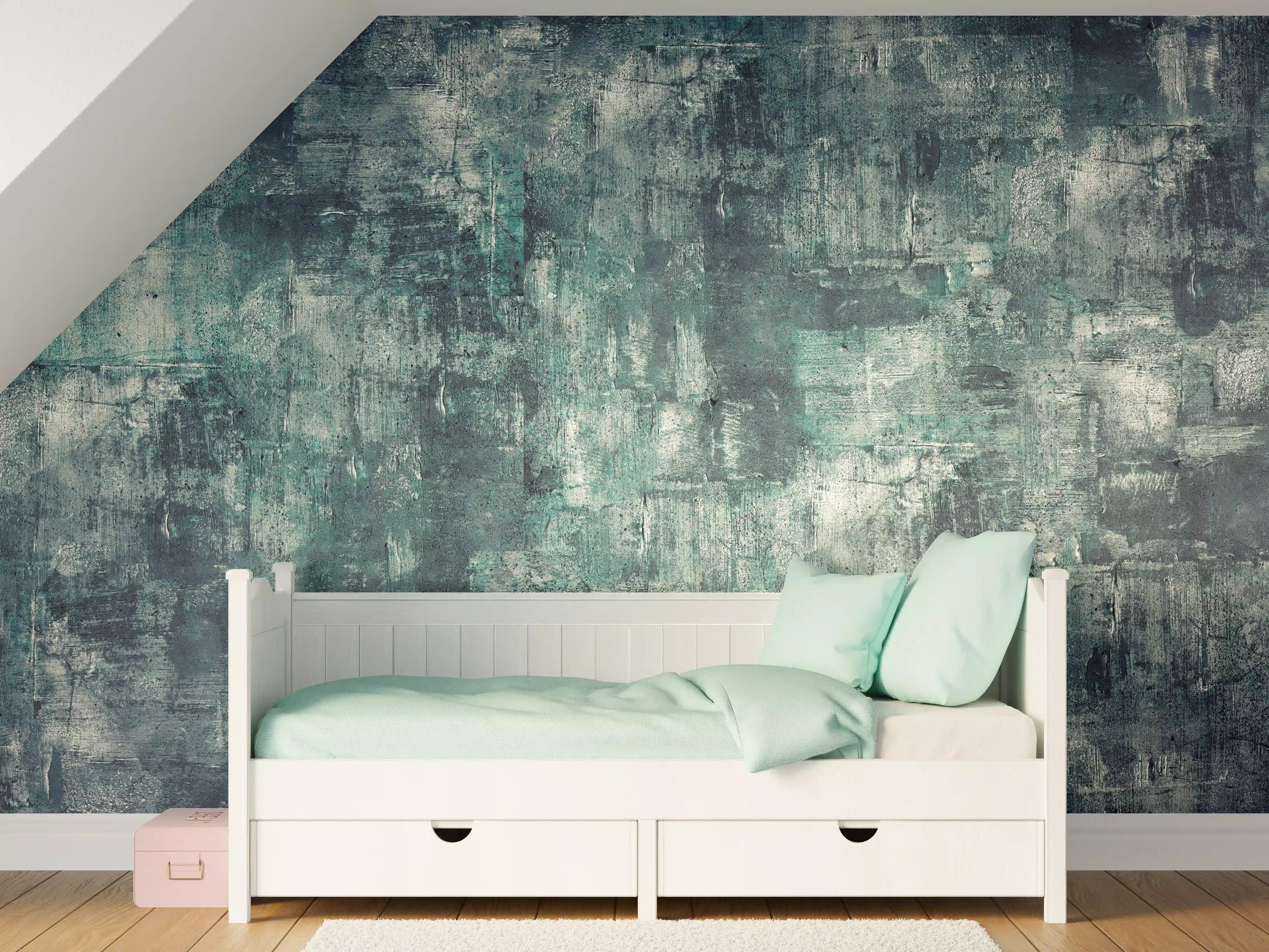 Kinderzimmer Wandgestaltung - Dunkler Öl-Farb Betonlook