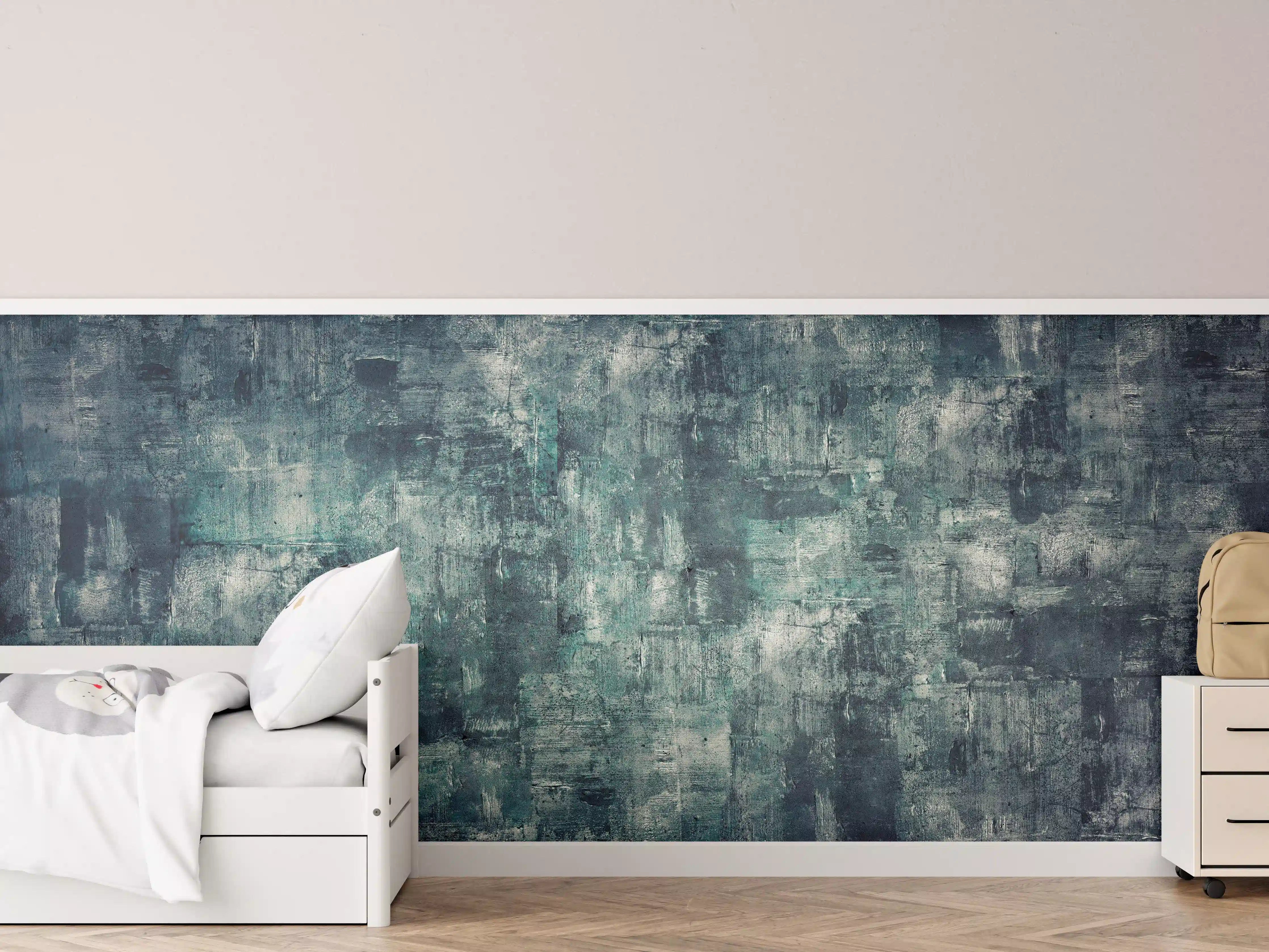 Kinderzimmer Wandgestaltung - Dunkler Öl-Farb Betonlook