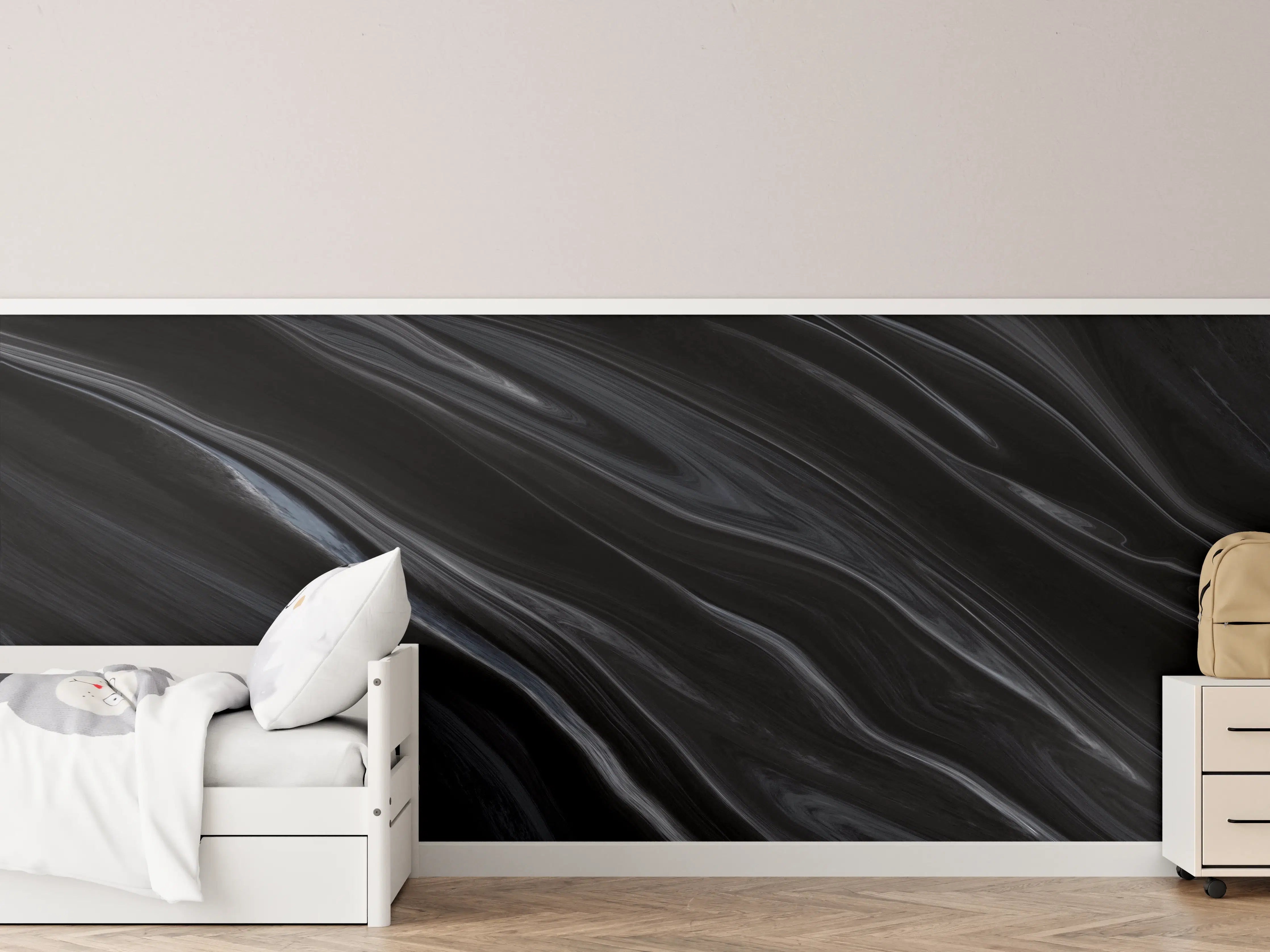 Kinderzimmer Wandgestaltung - Dunkler Seidenhintergrund