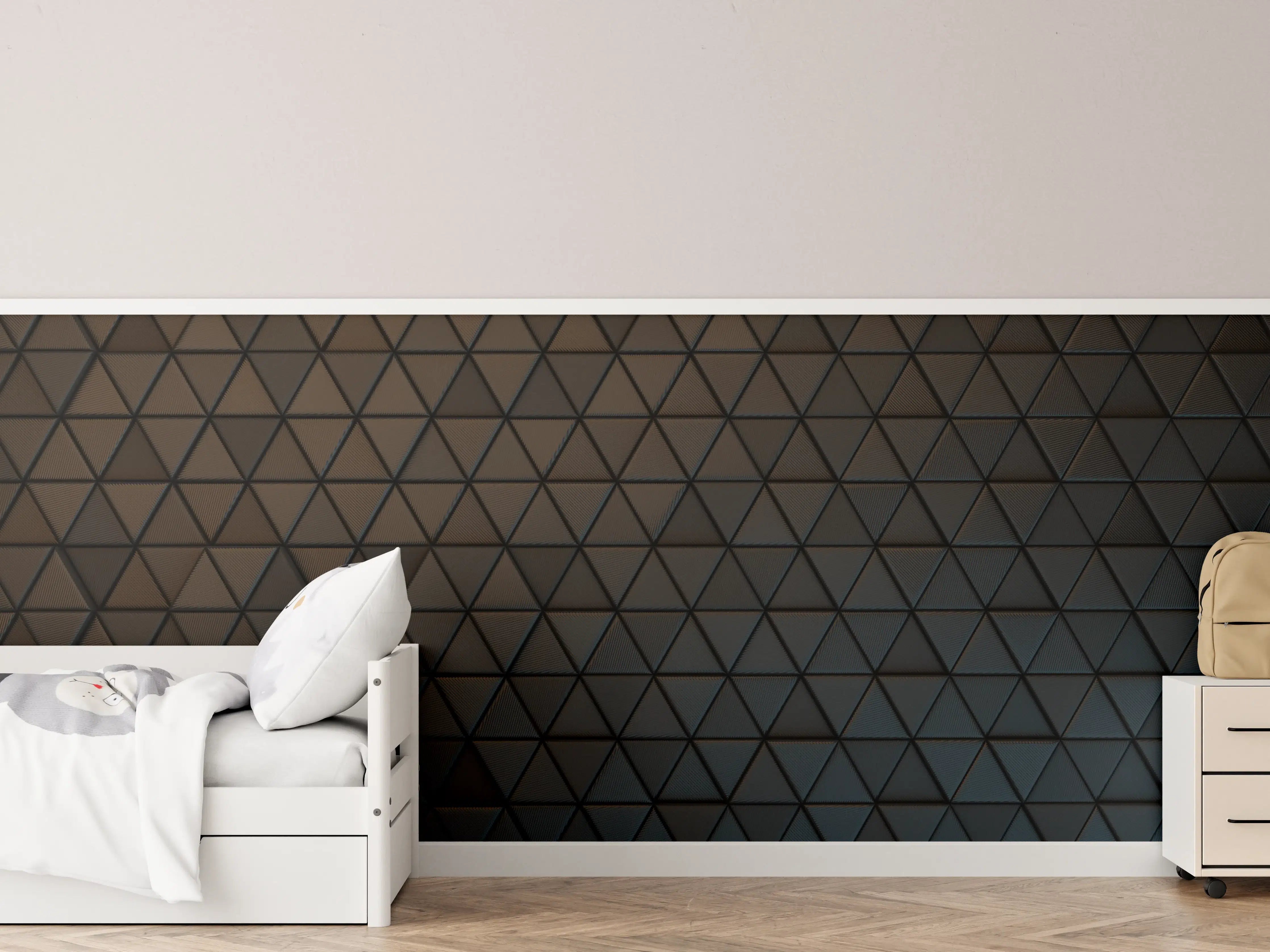 Kinderzimmer Wandgestaltung - Dunkler geometrischer Panel-Hintergrund