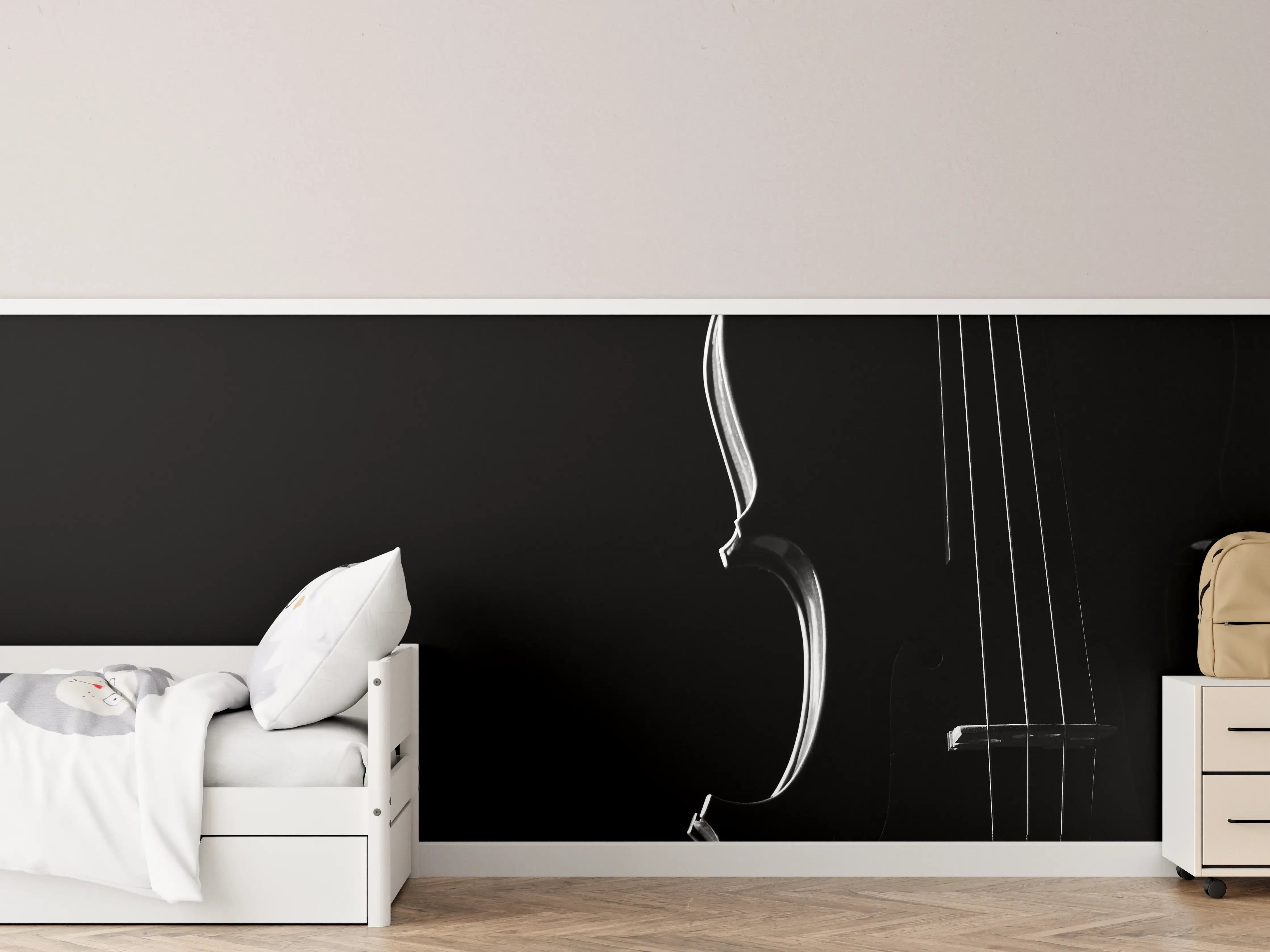 Kinderzimmer Wandgestaltung - Dunkles Bild einer Violine