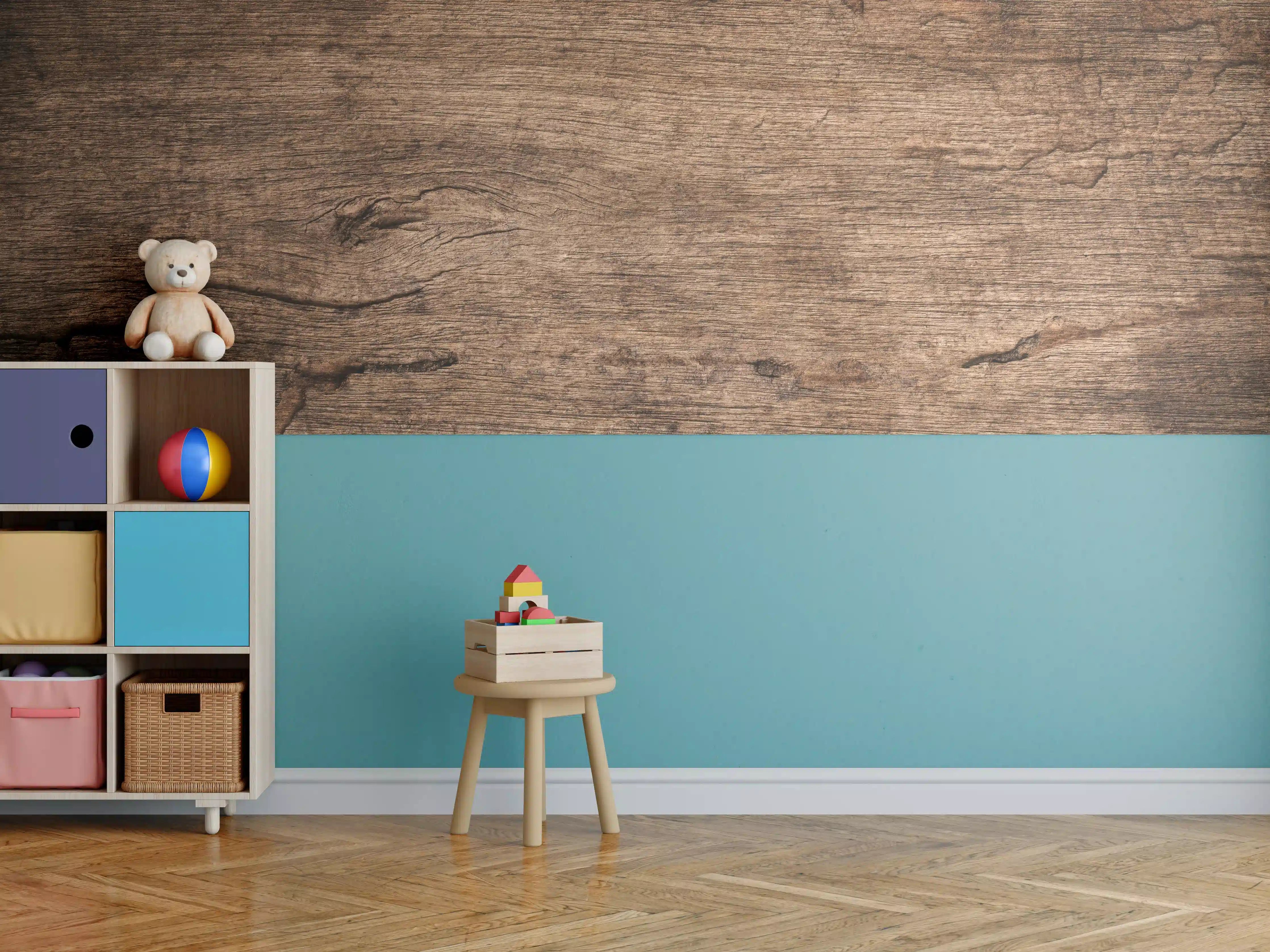 Kinderzimmer Wandgestaltung - Dunkles verfallendes Holz