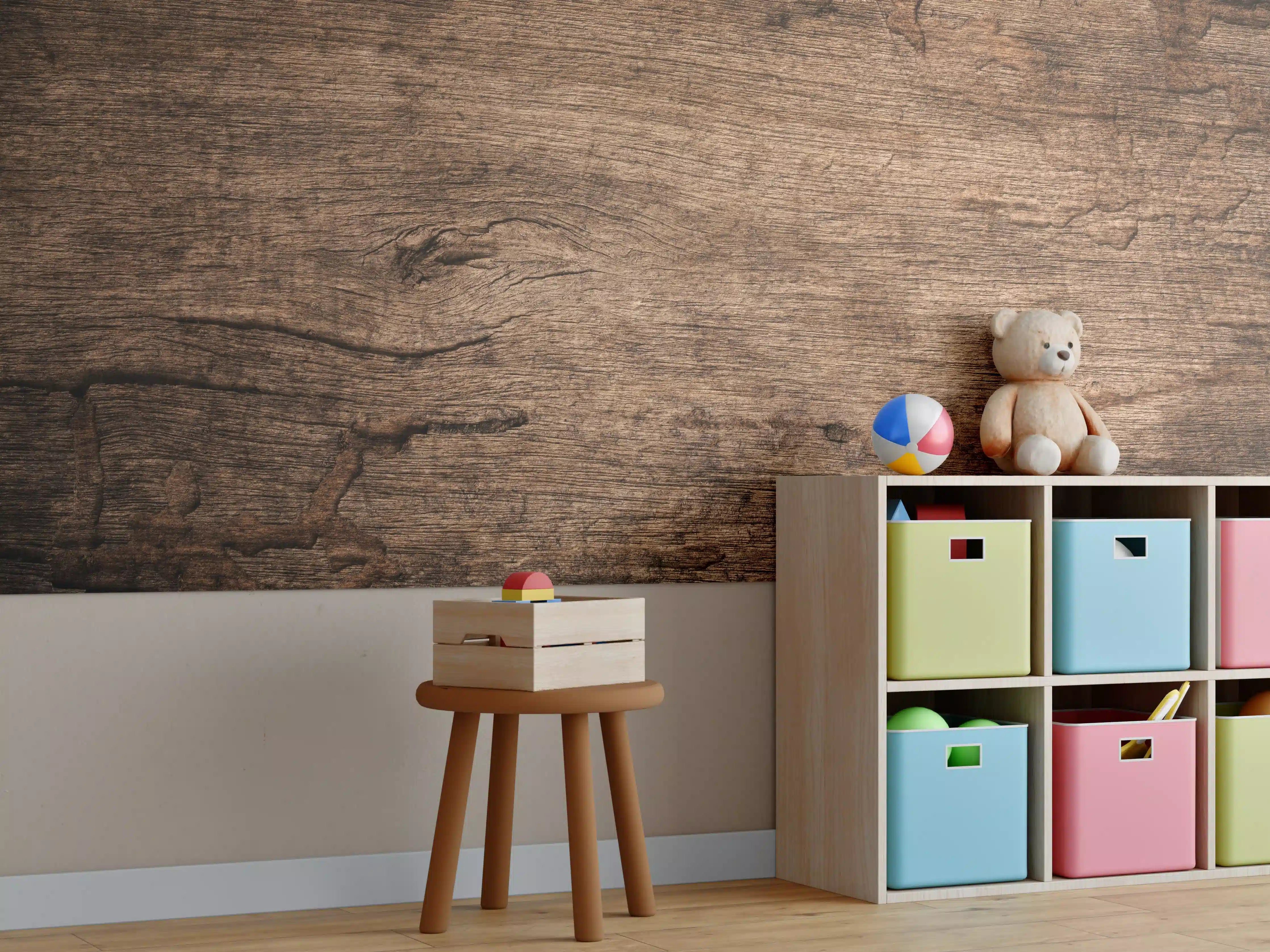 Kinderzimmer Wandgestaltung - Dunkles verfallendes Holz