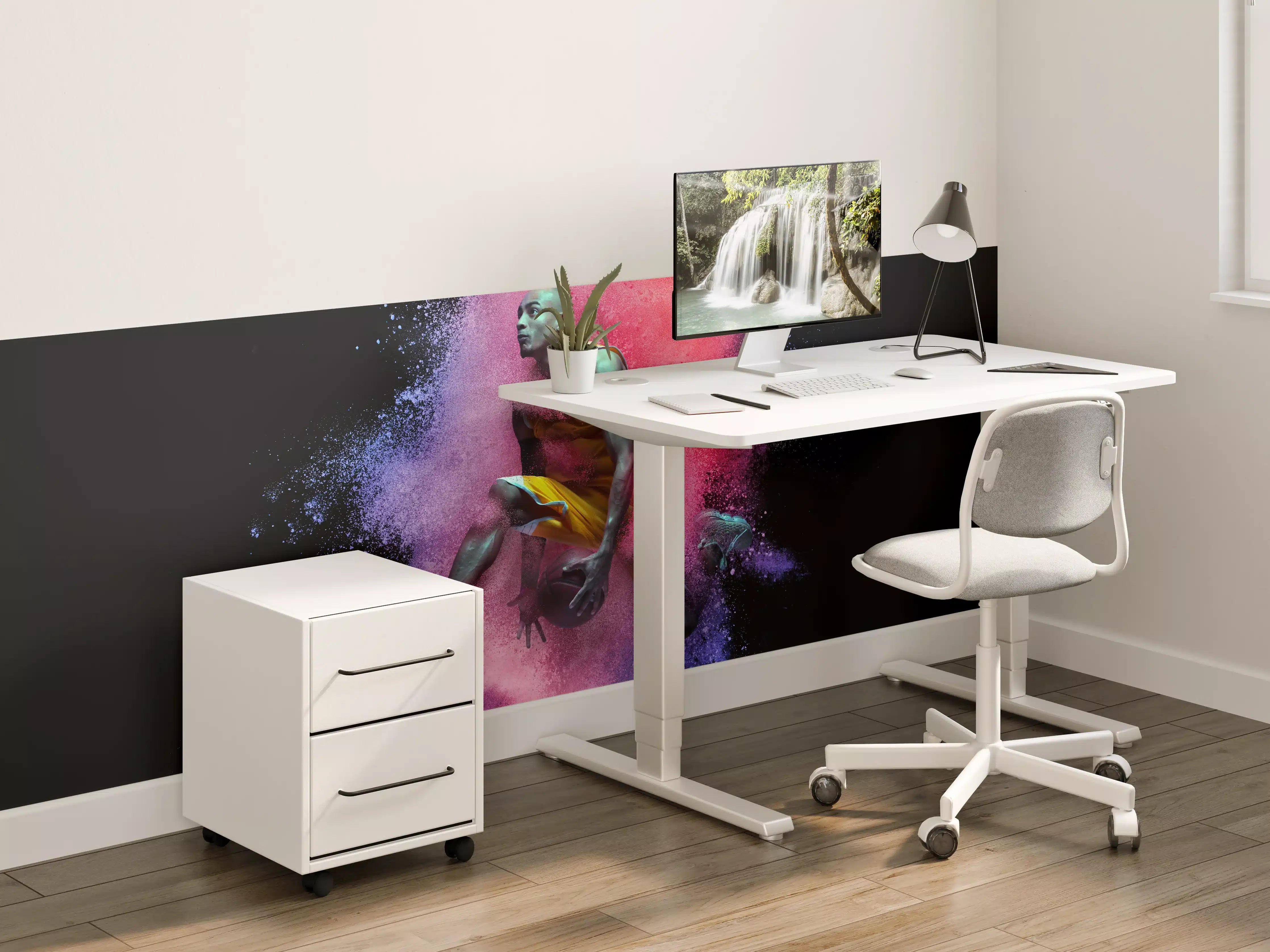 Kinderzimmer Wandgestaltung - Dynamischer Tänzer in Farbschock