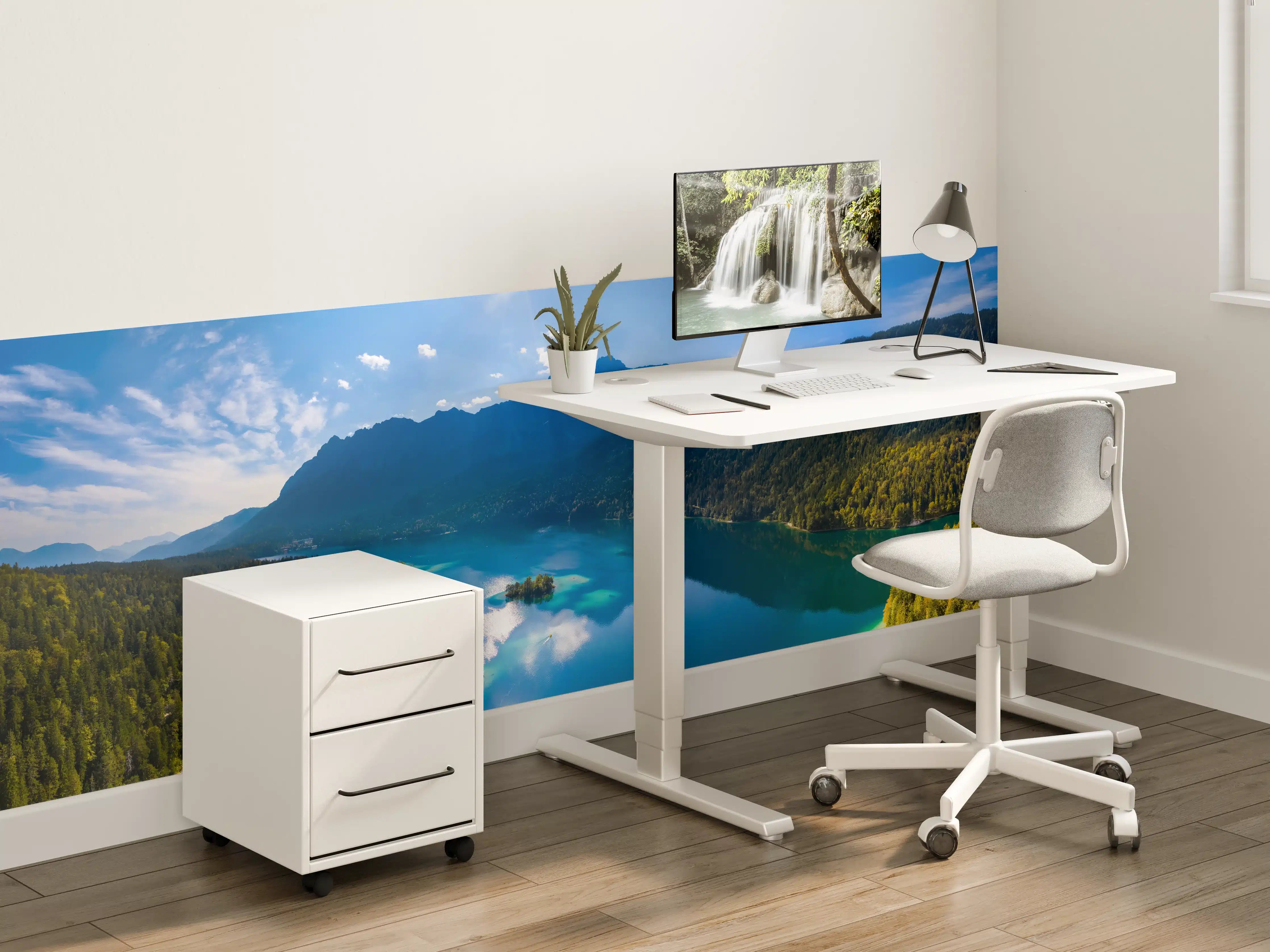 Kinderzimmer Wandgestaltung - Eibsees mit der Zugspitze im Hintergrund