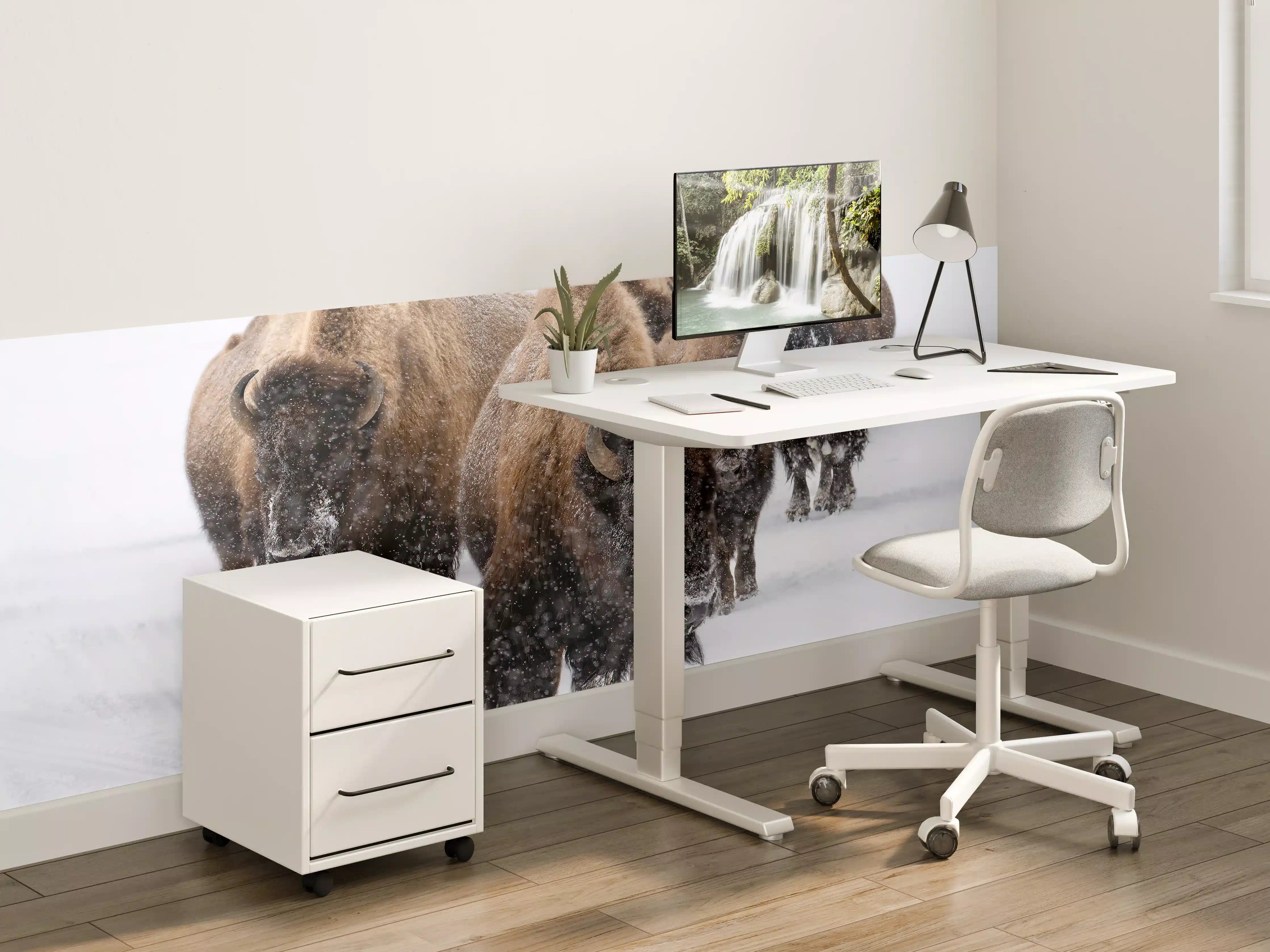 Kinderzimmer Wandgestaltung - Eine Bison Herde