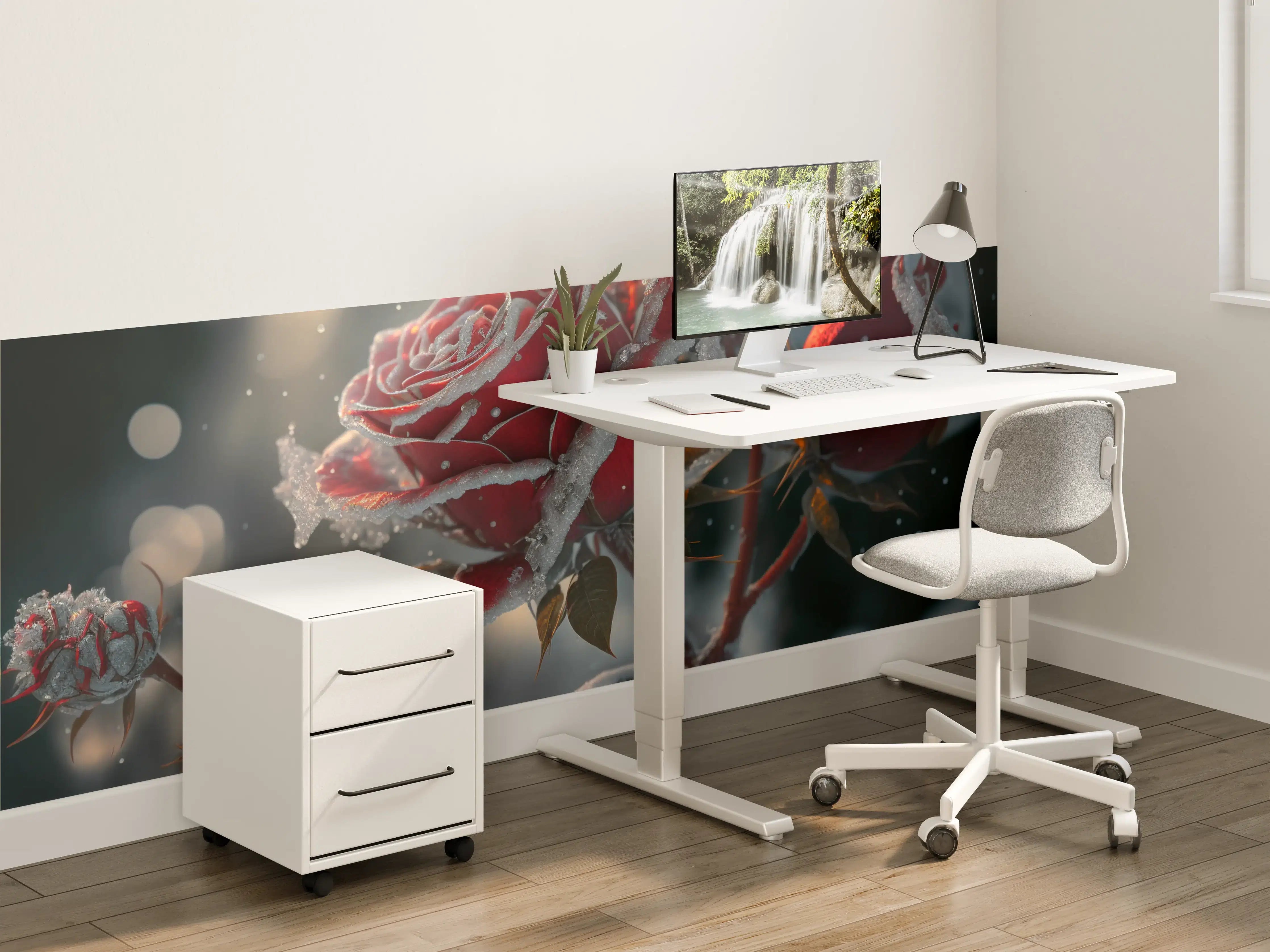 Kinderzimmer Wandgestaltung - Eiskalte Rosen im Winterzauber