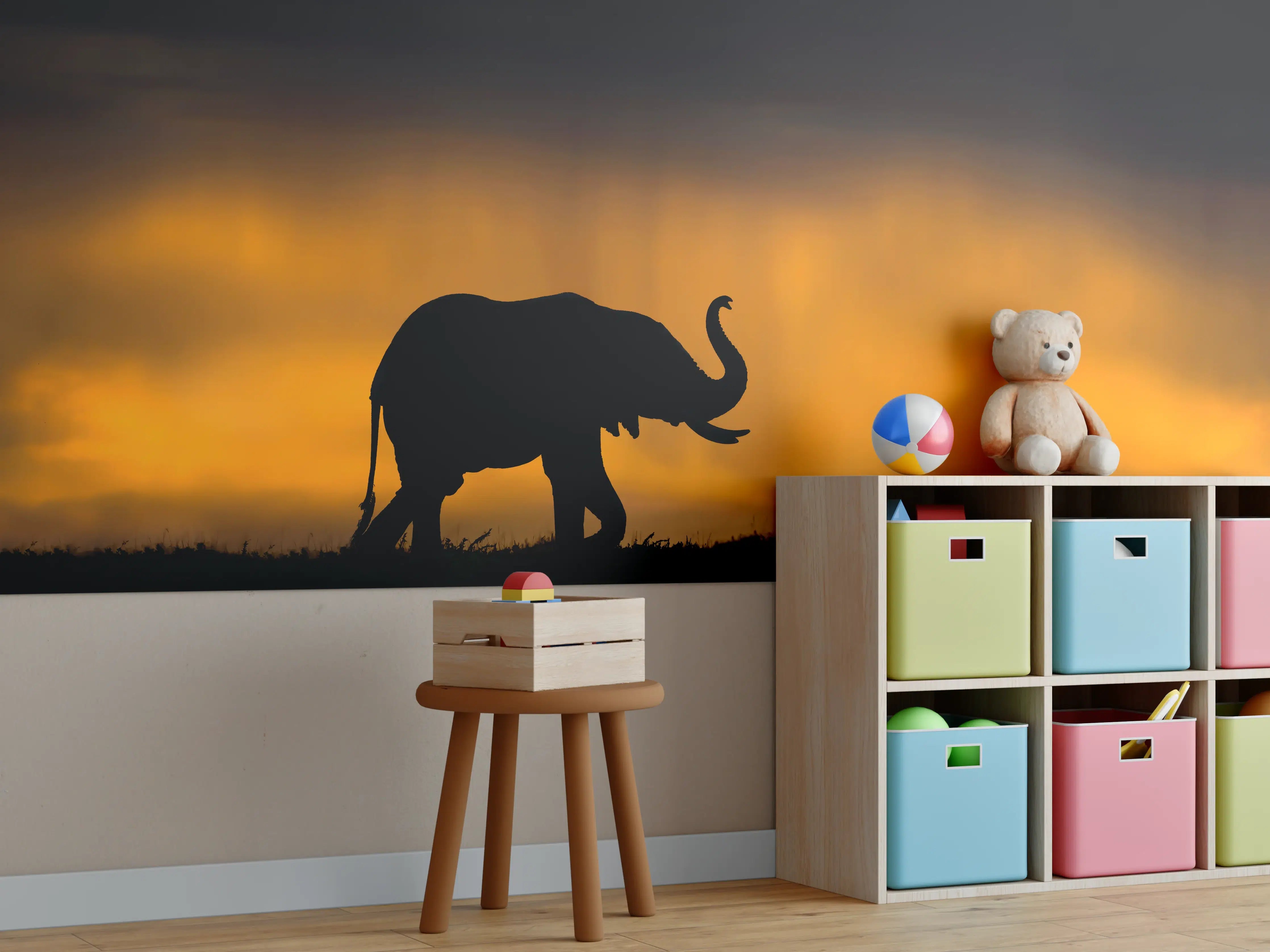 Kinderzimmer Wandgestaltung - Elefant im Sturm