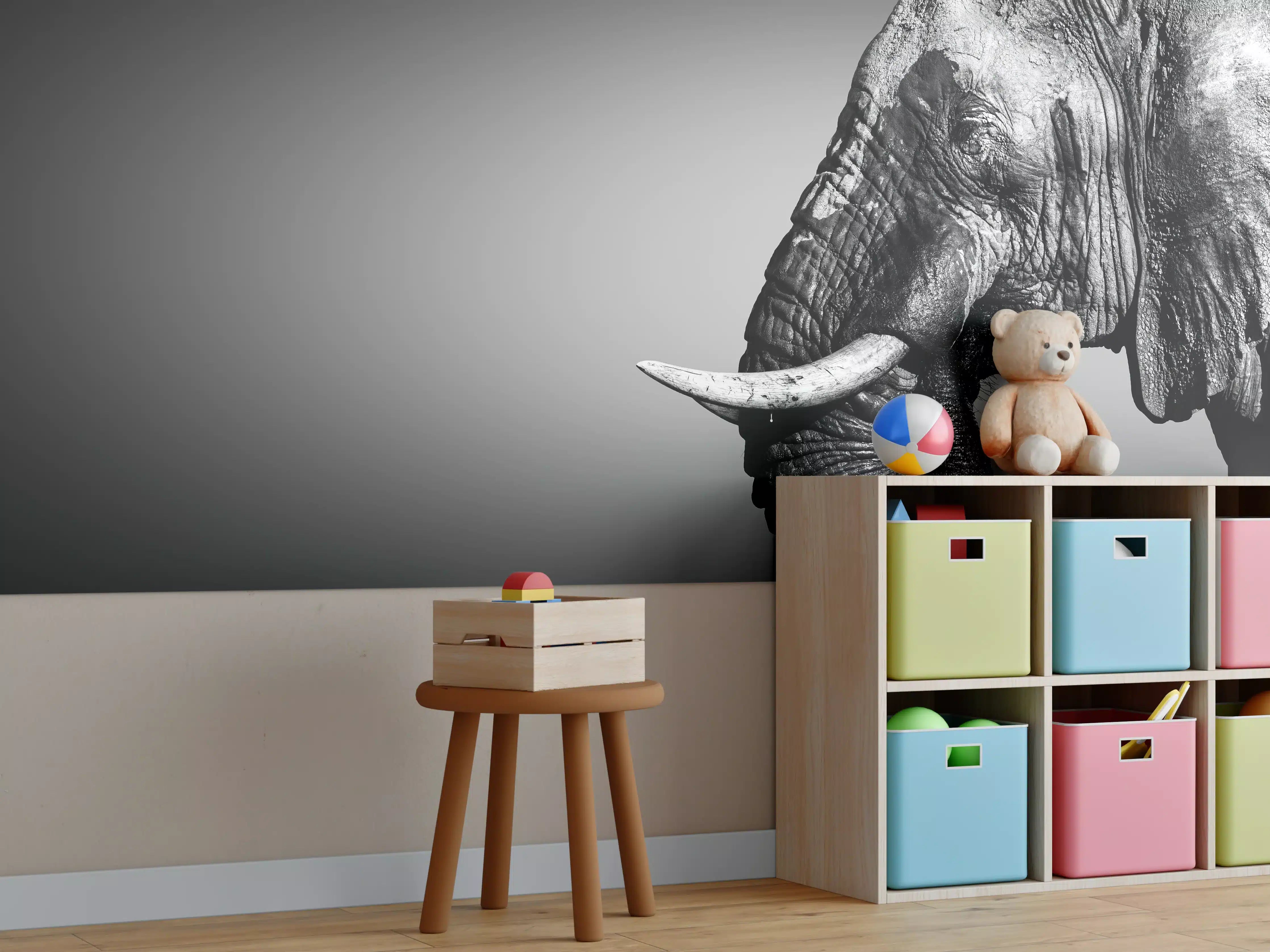 Kinderzimmer Wandgestaltung - Elefanten Portrait