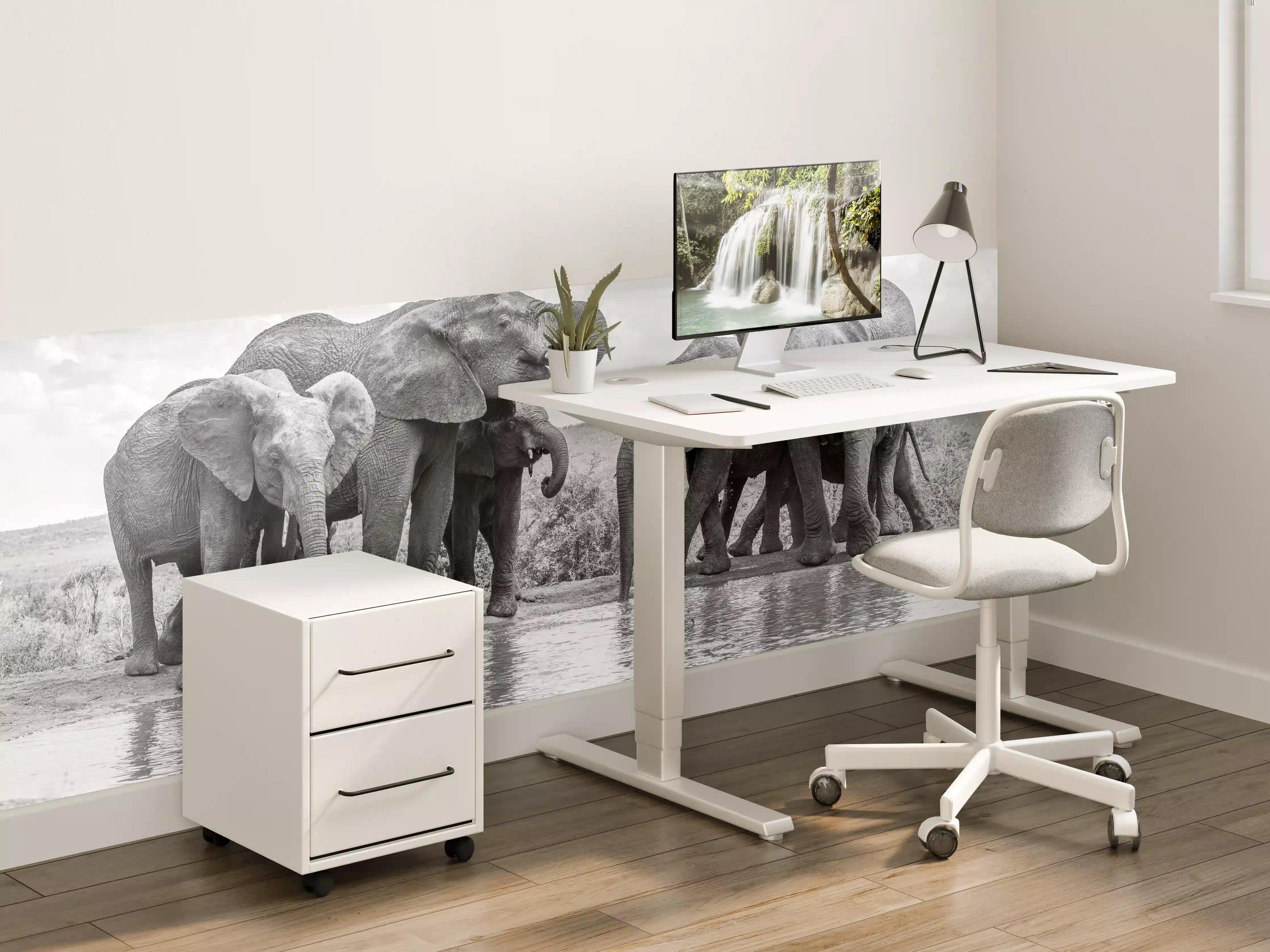 Kinderzimmer Wandgestaltung - Elefanten an der Wasserstelle