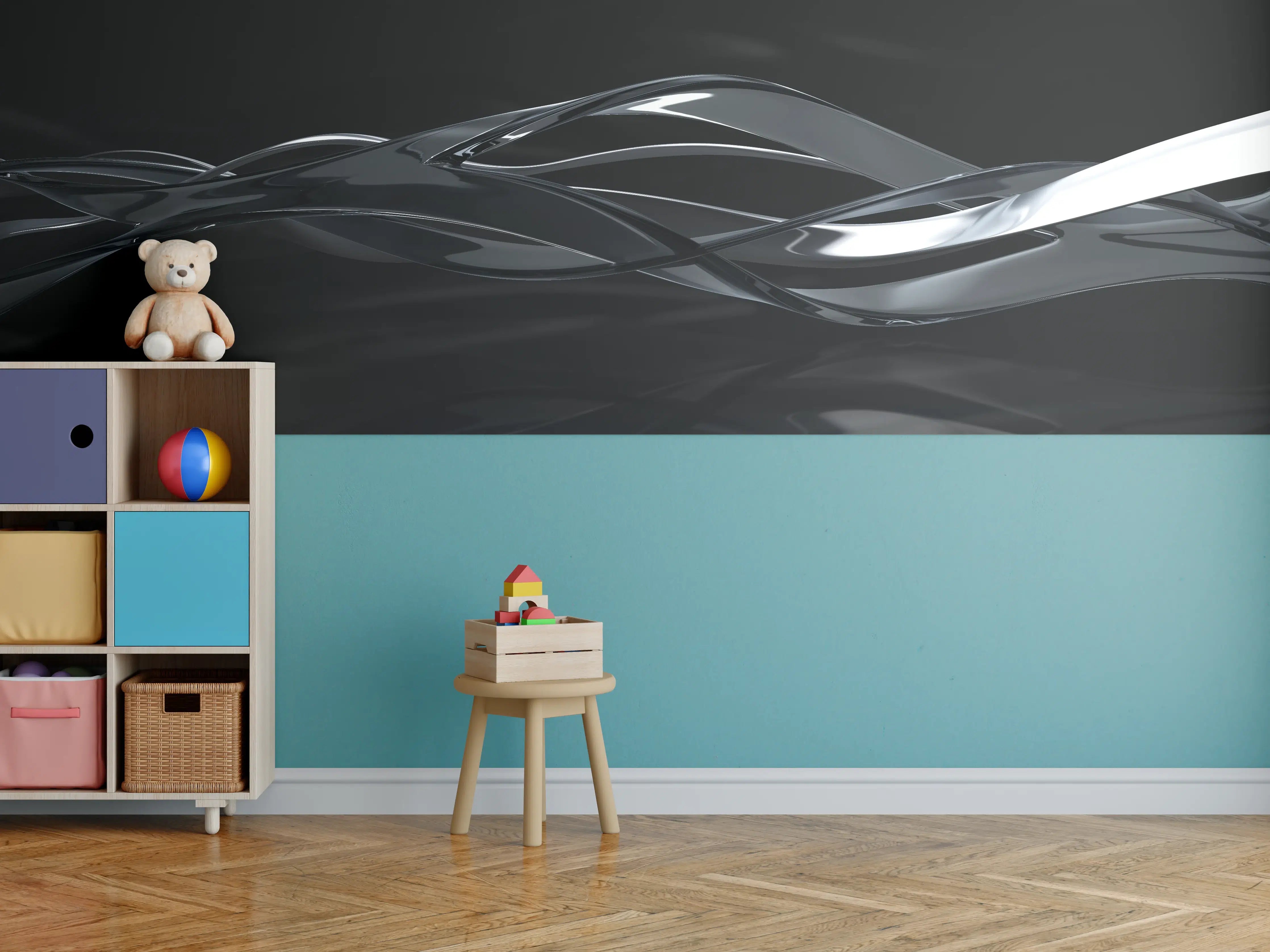 Kinderzimmer Wandgestaltung - Elegant fließende Bewegung