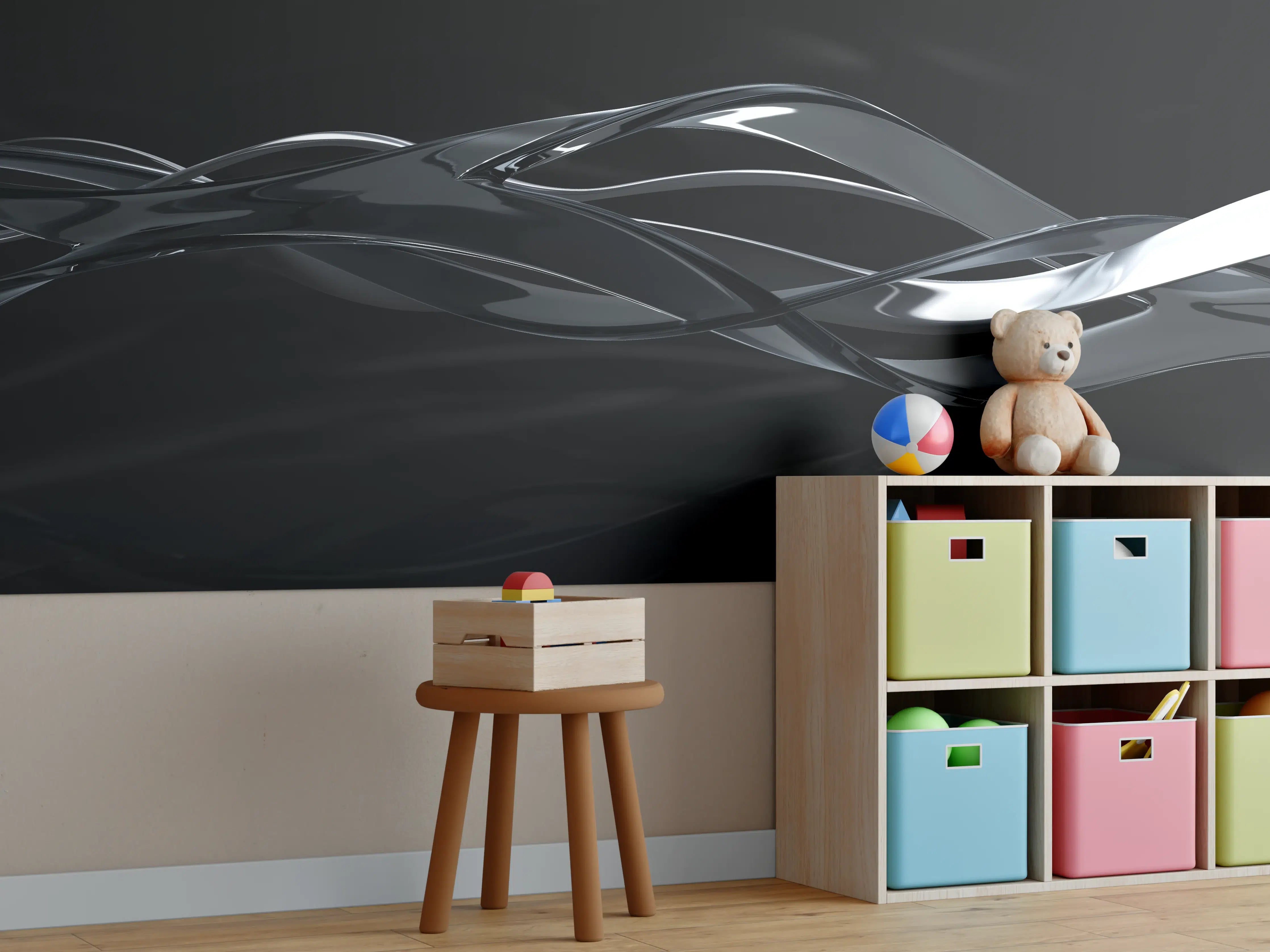 Kinderzimmer Wandgestaltung - Elegant fließende Bewegung
