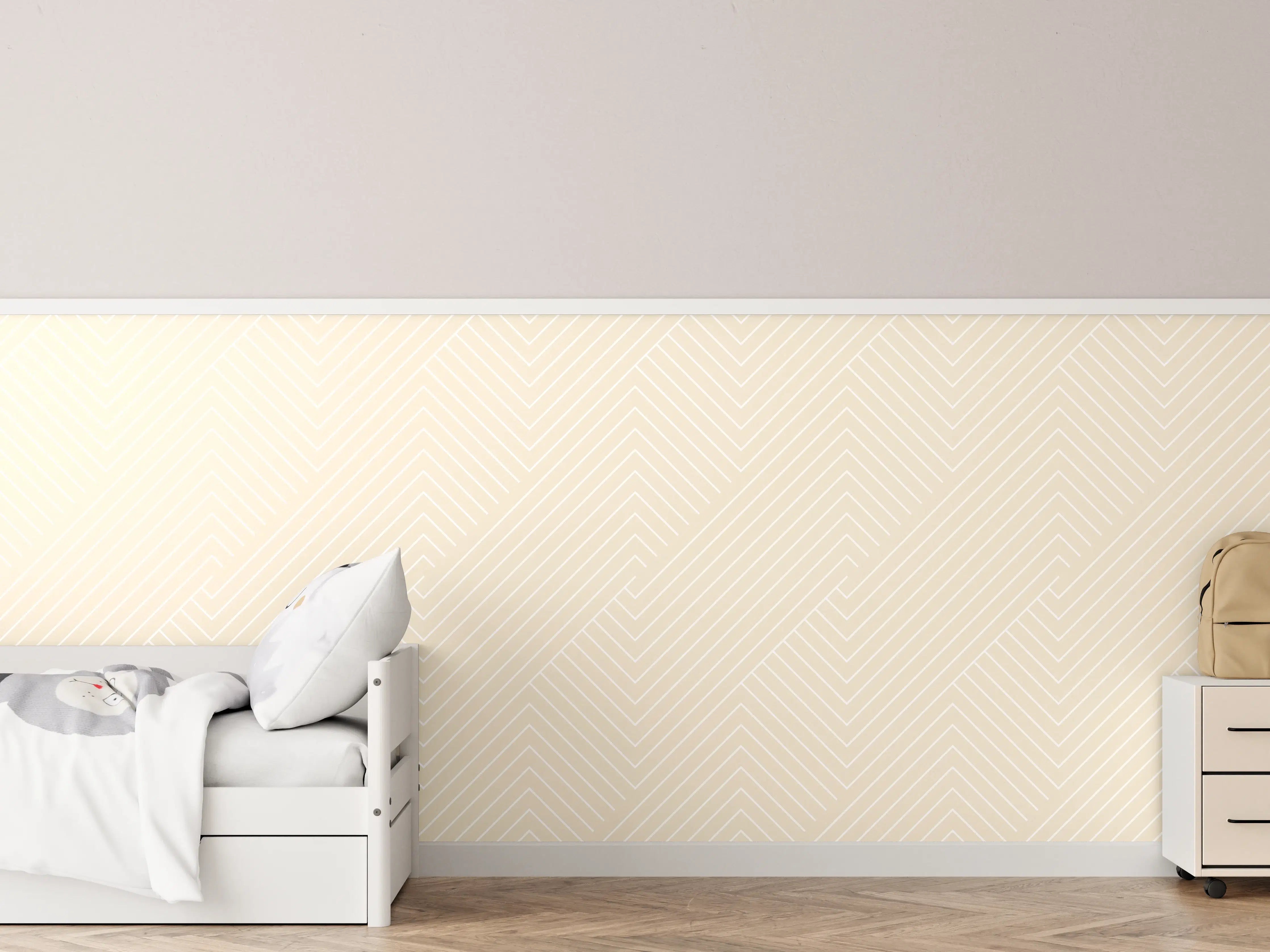 Kinderzimmer Wandgestaltung - Elegant geometrische Crema-Textur
