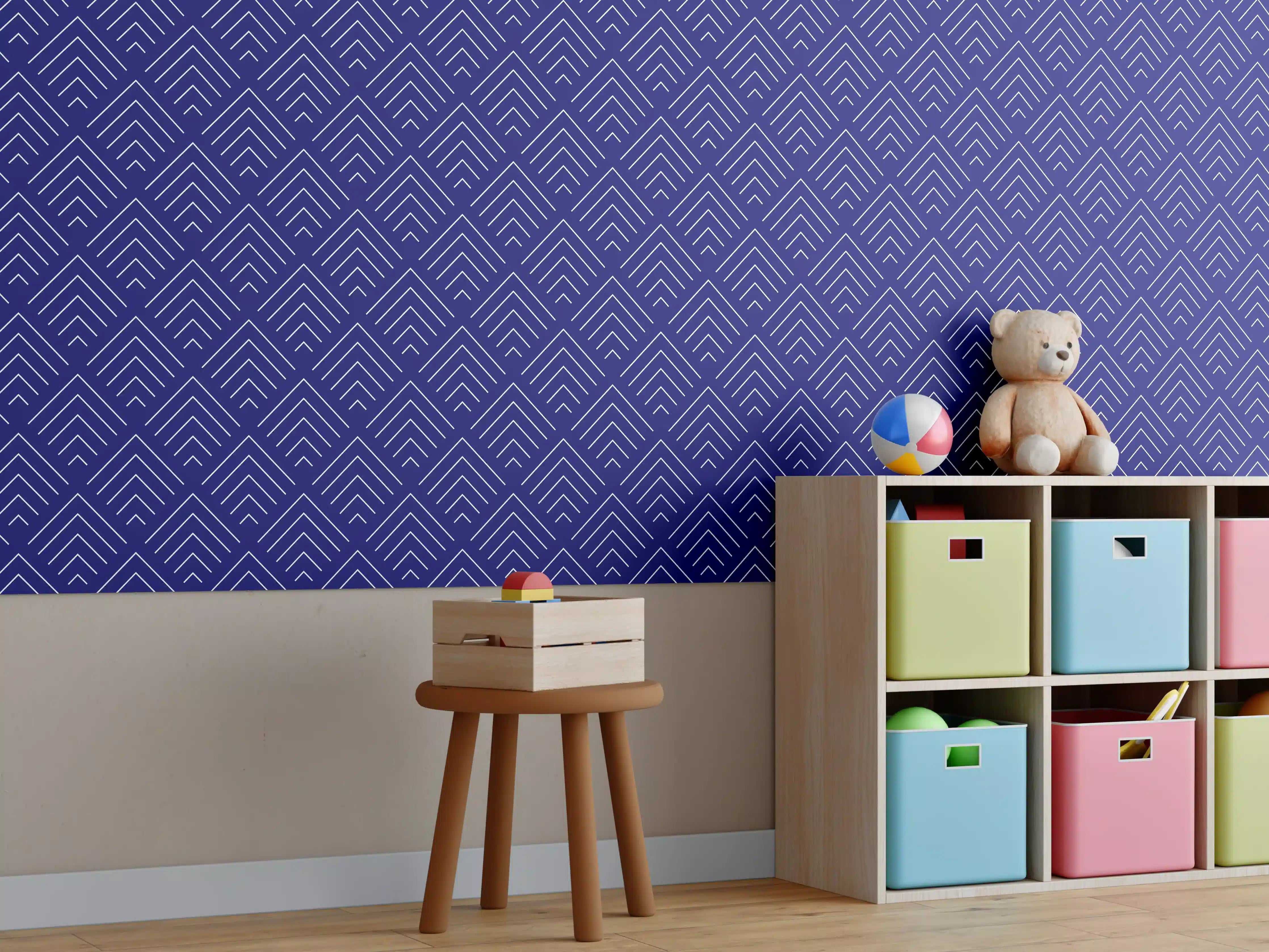 Kinderzimmer Wandgestaltung - Elegante Blau-Textur