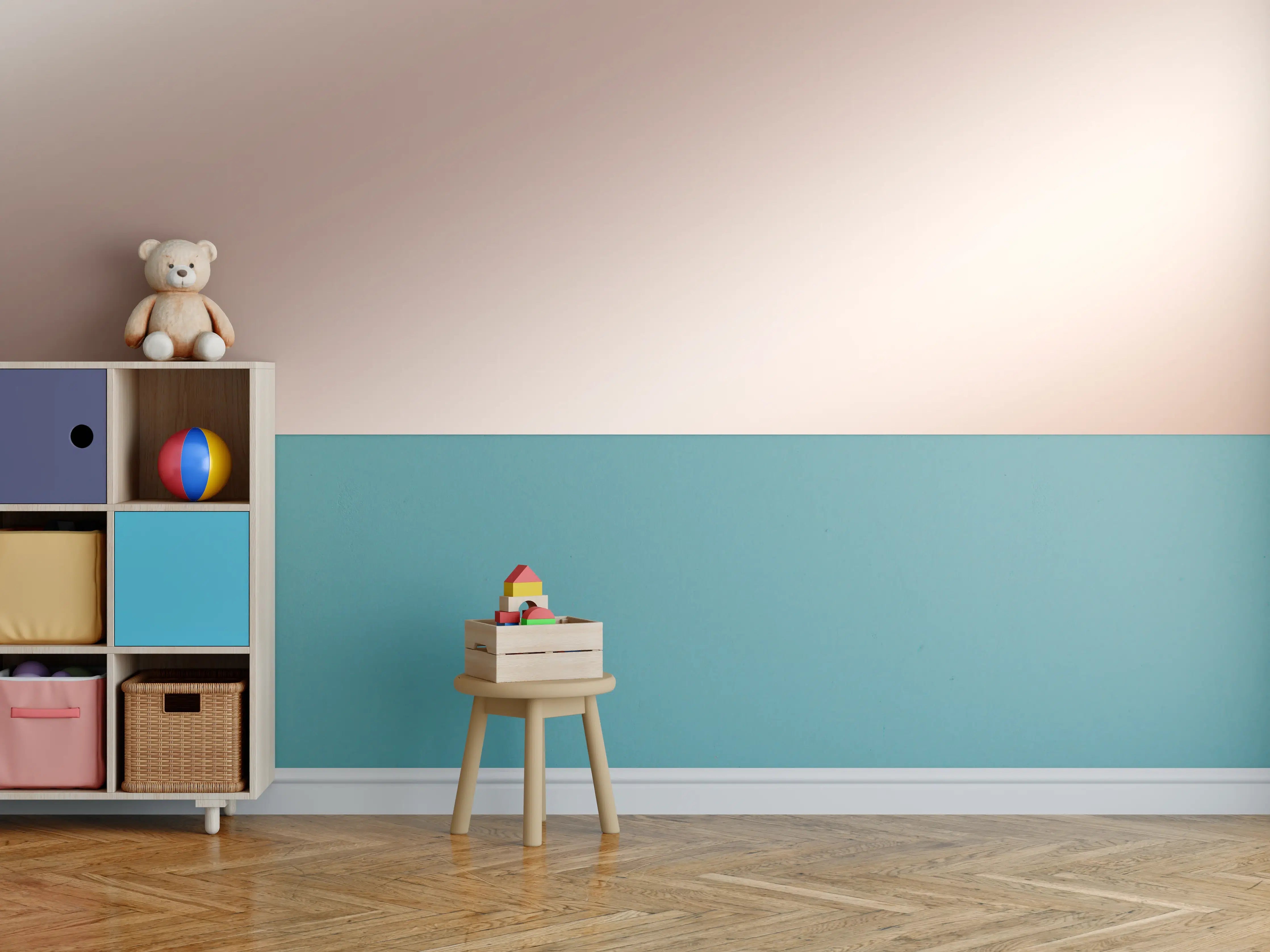 Kinderzimmer Wandgestaltung - Elegante Metallic-Bronze Wand