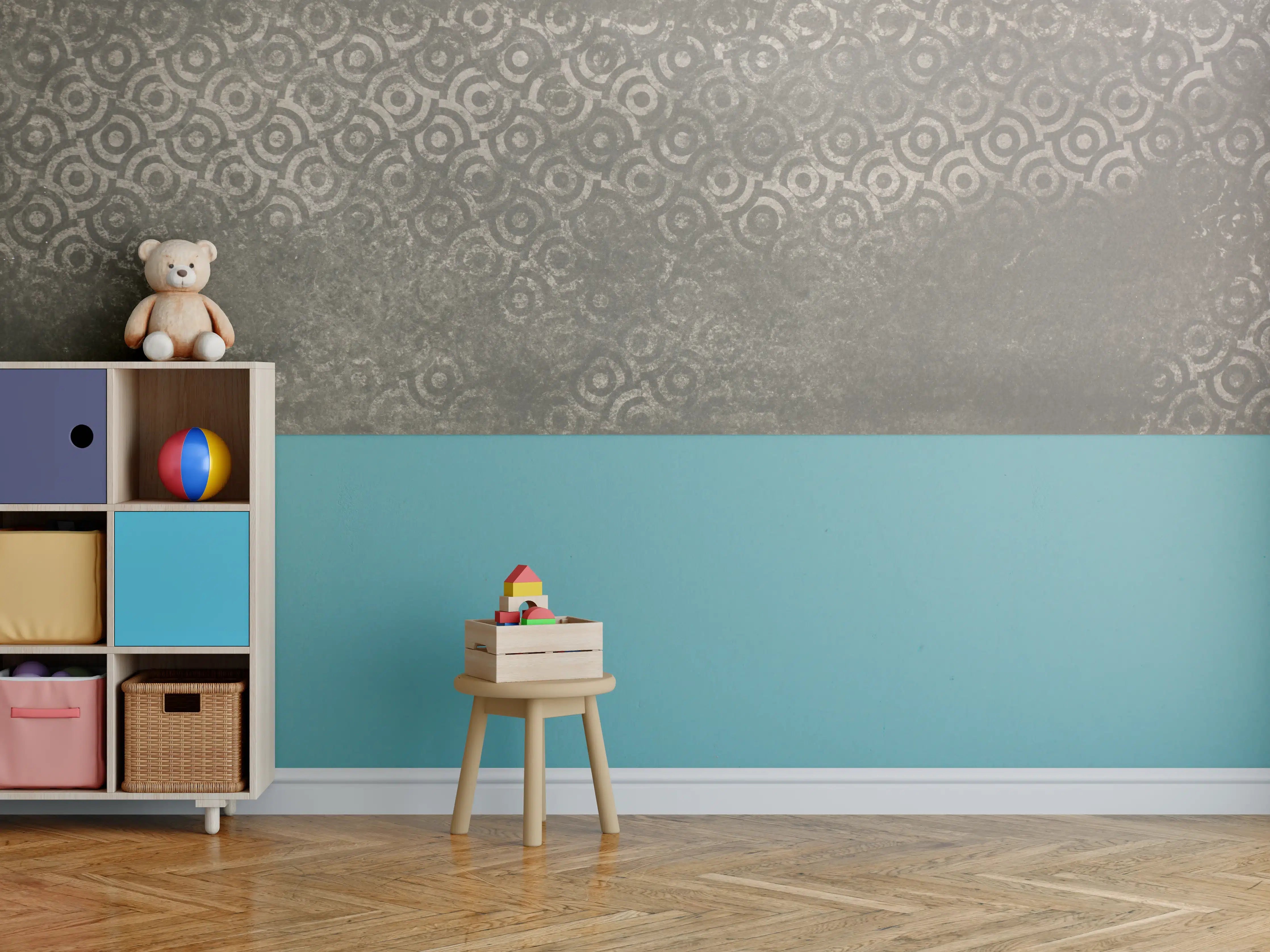 Kinderzimmer Wandgestaltung - Elegante Metallic-Textur in Bronzeoptik