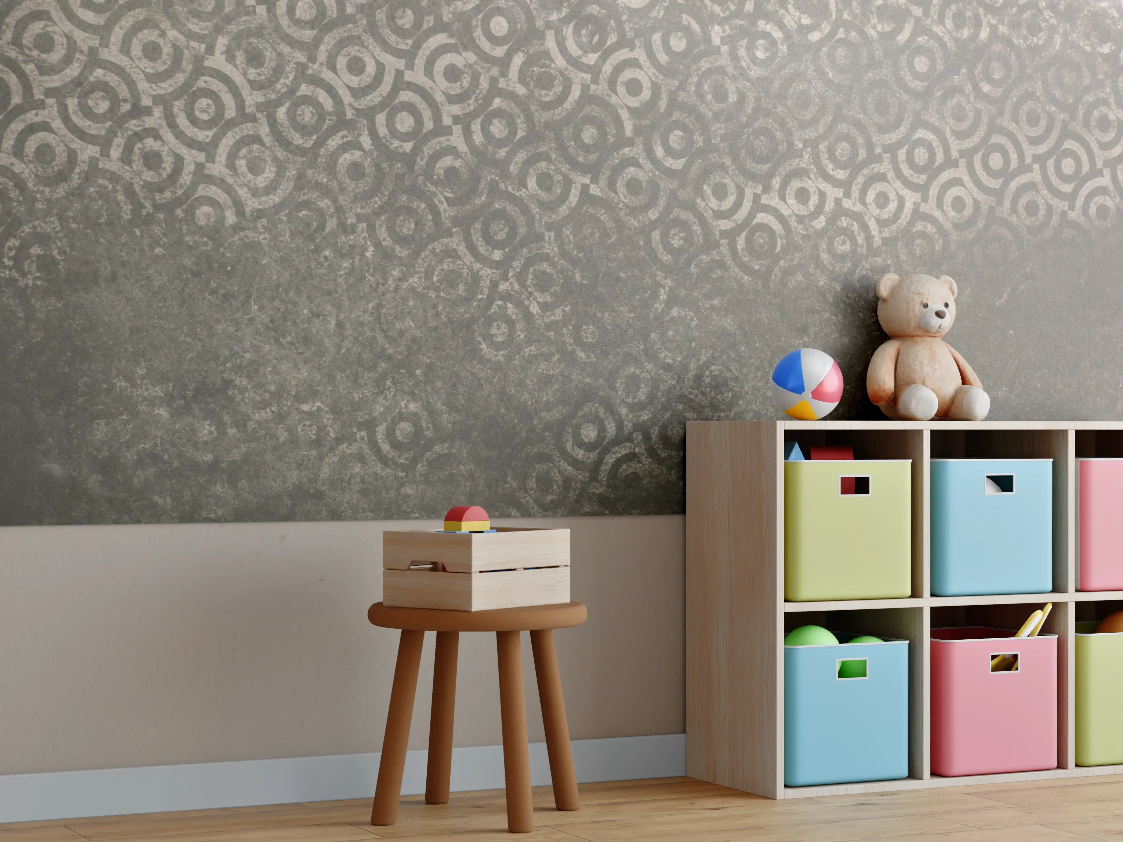 Kinderzimmer Wandgestaltung - Elegante Metallic-Textur in Bronzeoptik