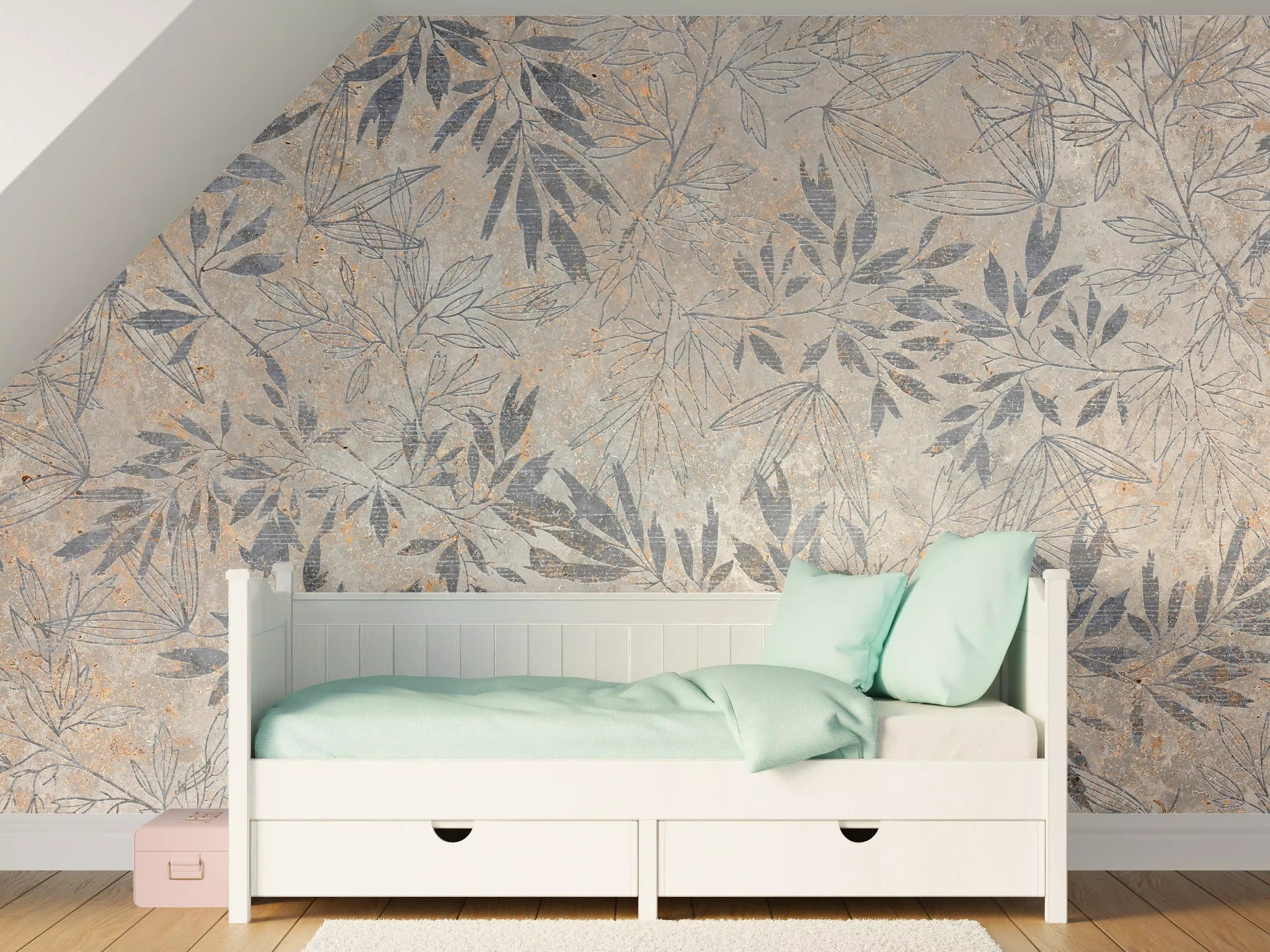 Kinderzimmer Wandgestaltung - Elegante Stein-Textur in dezenten Naturtönen