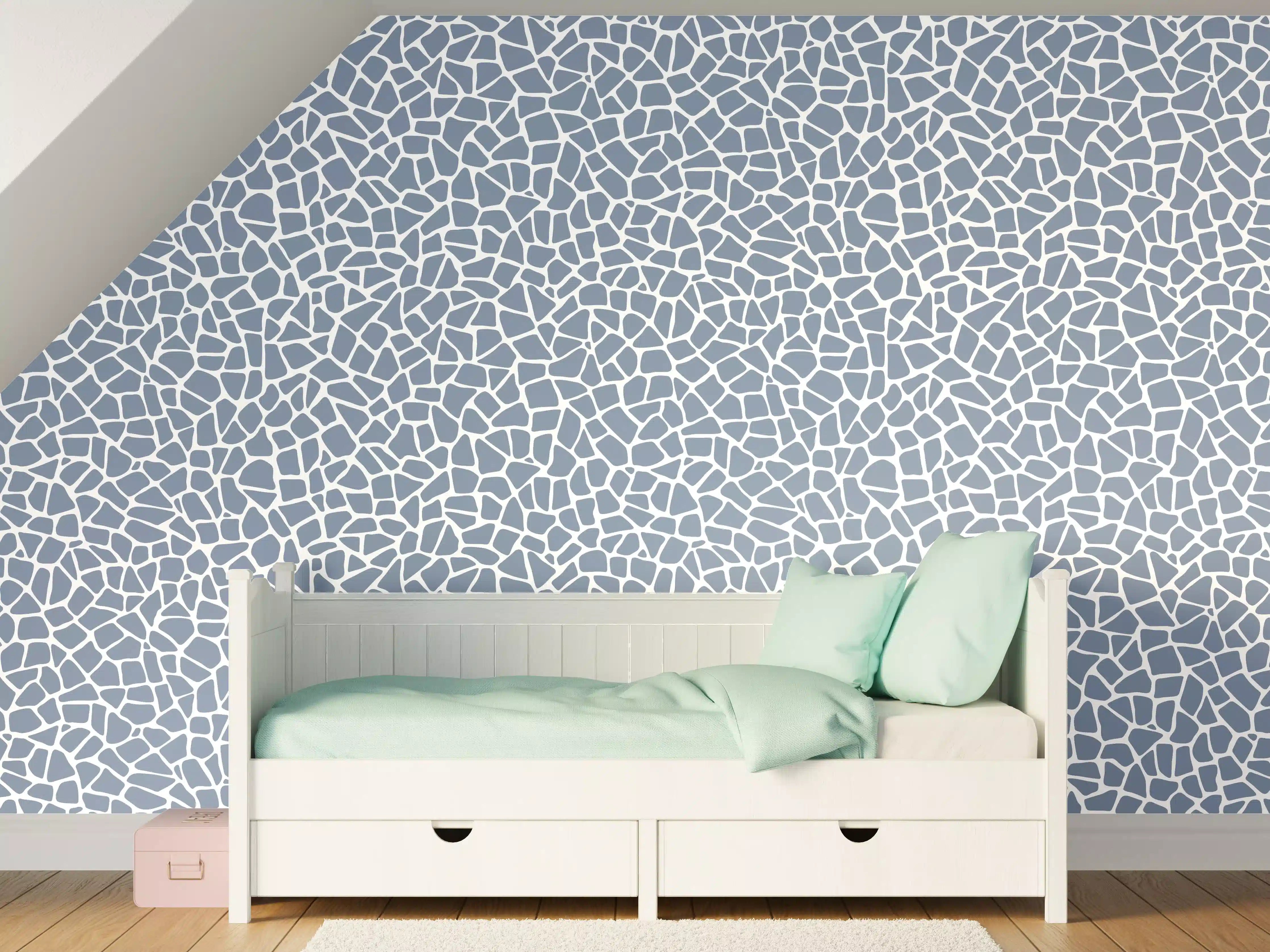 Kinderzimmer Wandgestaltung - Elegante Weiß-Grau Marmor-Textur mit feinen Graunuancen