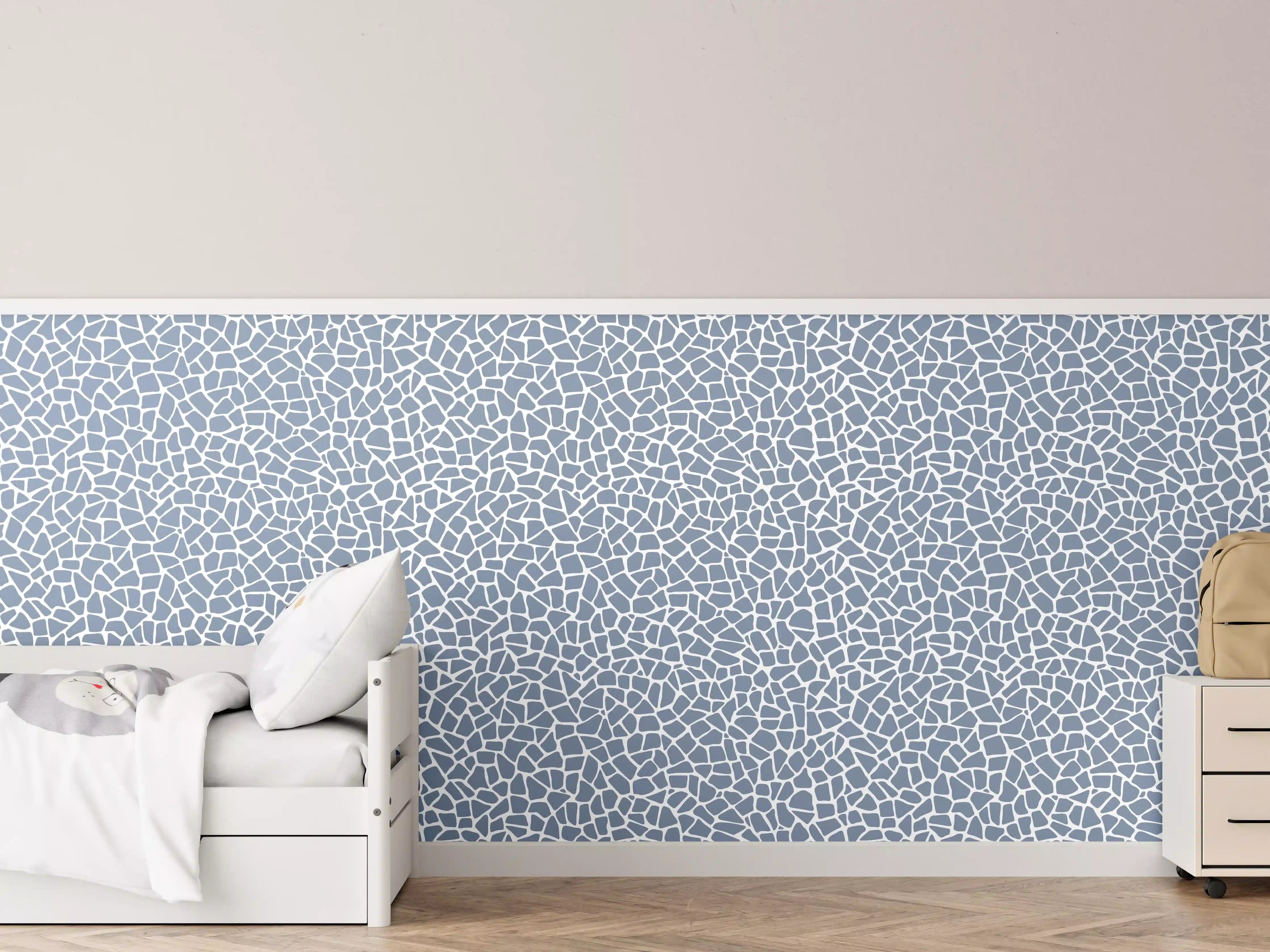 Kinderzimmer Wandgestaltung - Elegante Weiß-Grau Marmor-Textur mit feinen Graunuancen